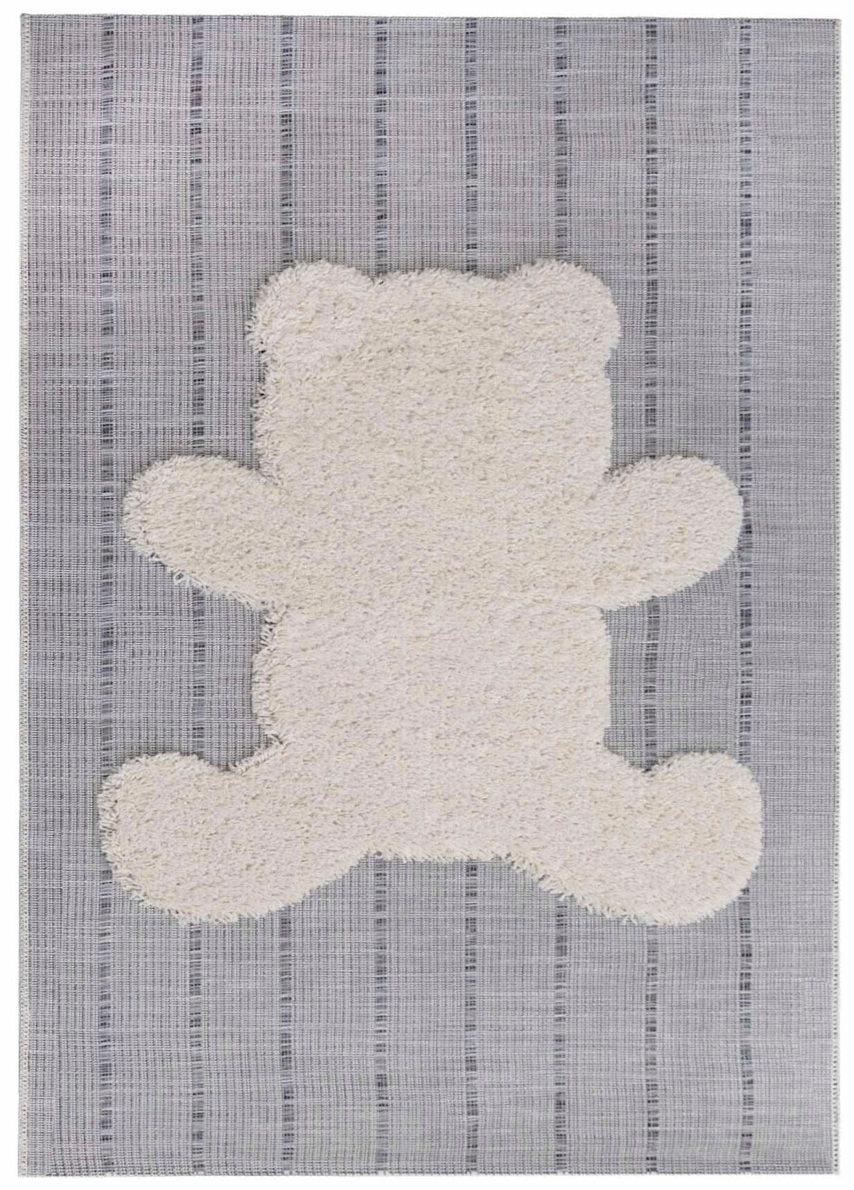 Primaflor-Ideen in Textil Kinderteppich »NAVAJO - Teddy Bear«, rechteckig, 35 mm Höhe, Hoch-Tief-Effekt, Motiv Bär, Kinderzimmer