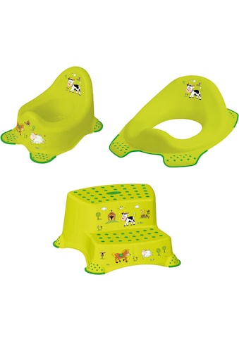 Töpfchen »Funny Farm«, (Set, 3 tlg.), Kinderpflege-Set - Töpfchen, Toilettensitz und...