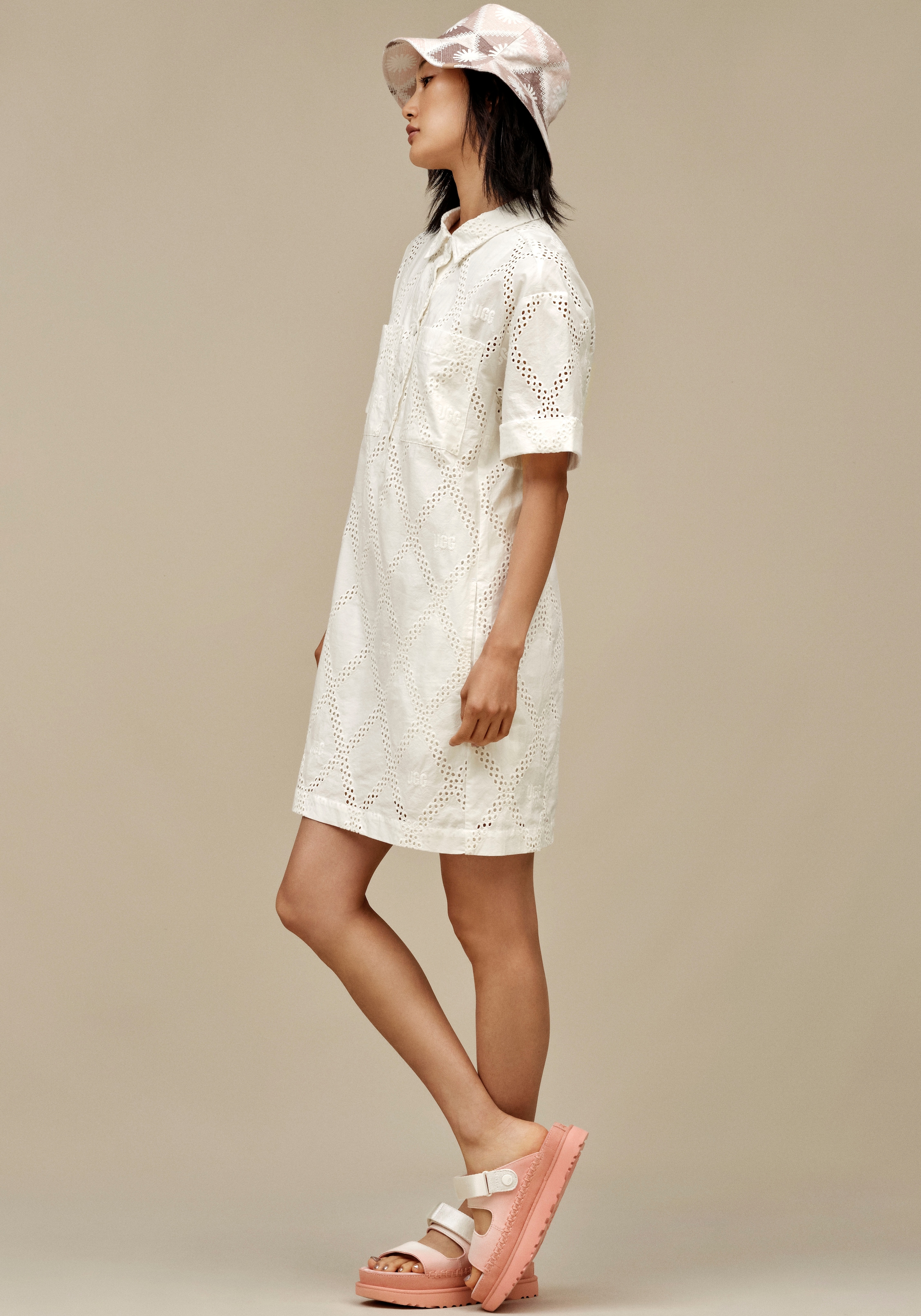 UGG Blusenkleid »Inya Dress UGGEyelet«, Mit Rundhalsausschnitt