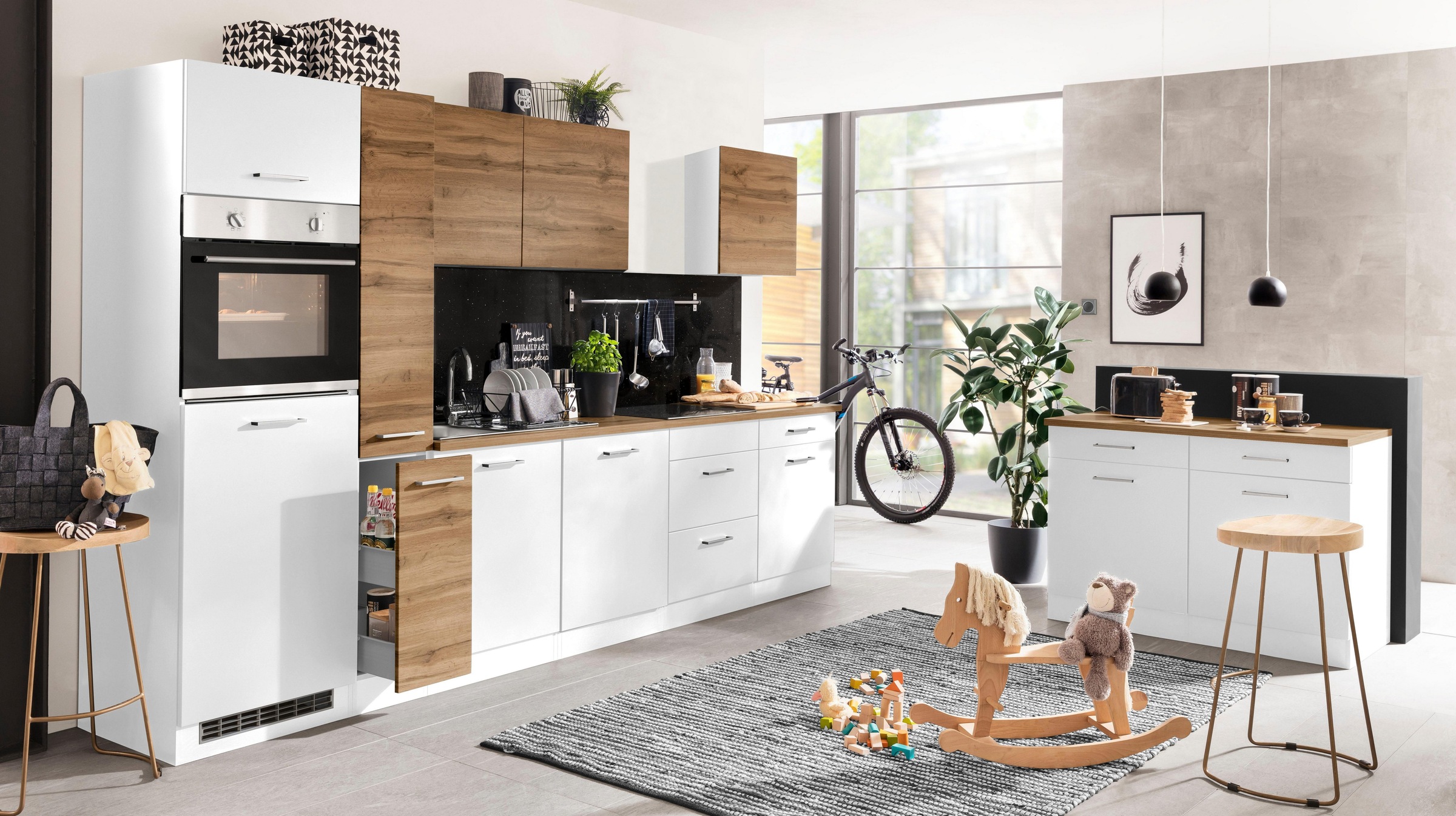 KOCHSTATION Küchenzeile »KS-Kehl«, ohne E-Geräte, Breite 330 cm, für Kühlsc günstig online kaufen