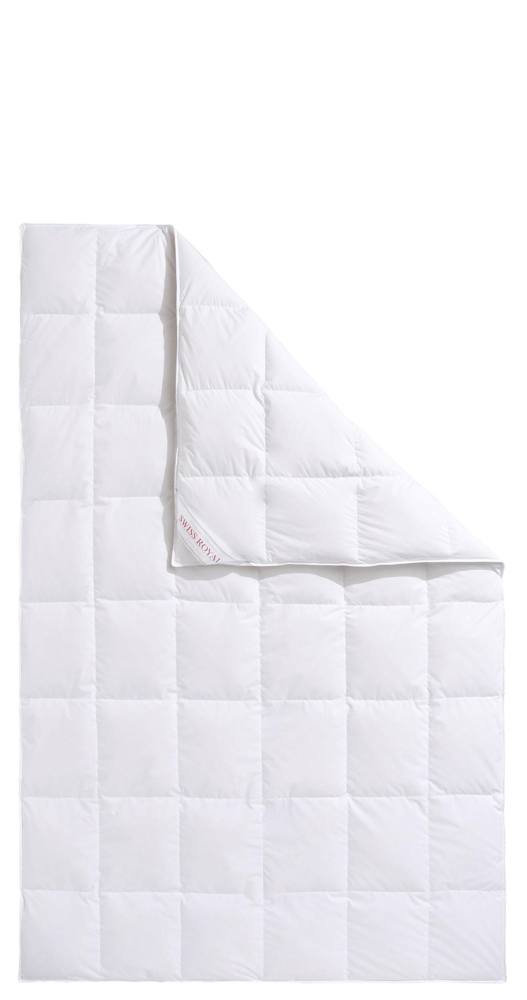Haeussling Daunenbettdecke »Swiss Royal, Bettdecken für Sommer und Winter, Ganzjahresdecke, Decke«, normal, Füllung 90% Daunen, 10% Federn, Bezug 100% Baumwolle, (1 St.), Bettdecke 135x200 cm, 155x220 cm & weitere Größen, Made in Germany