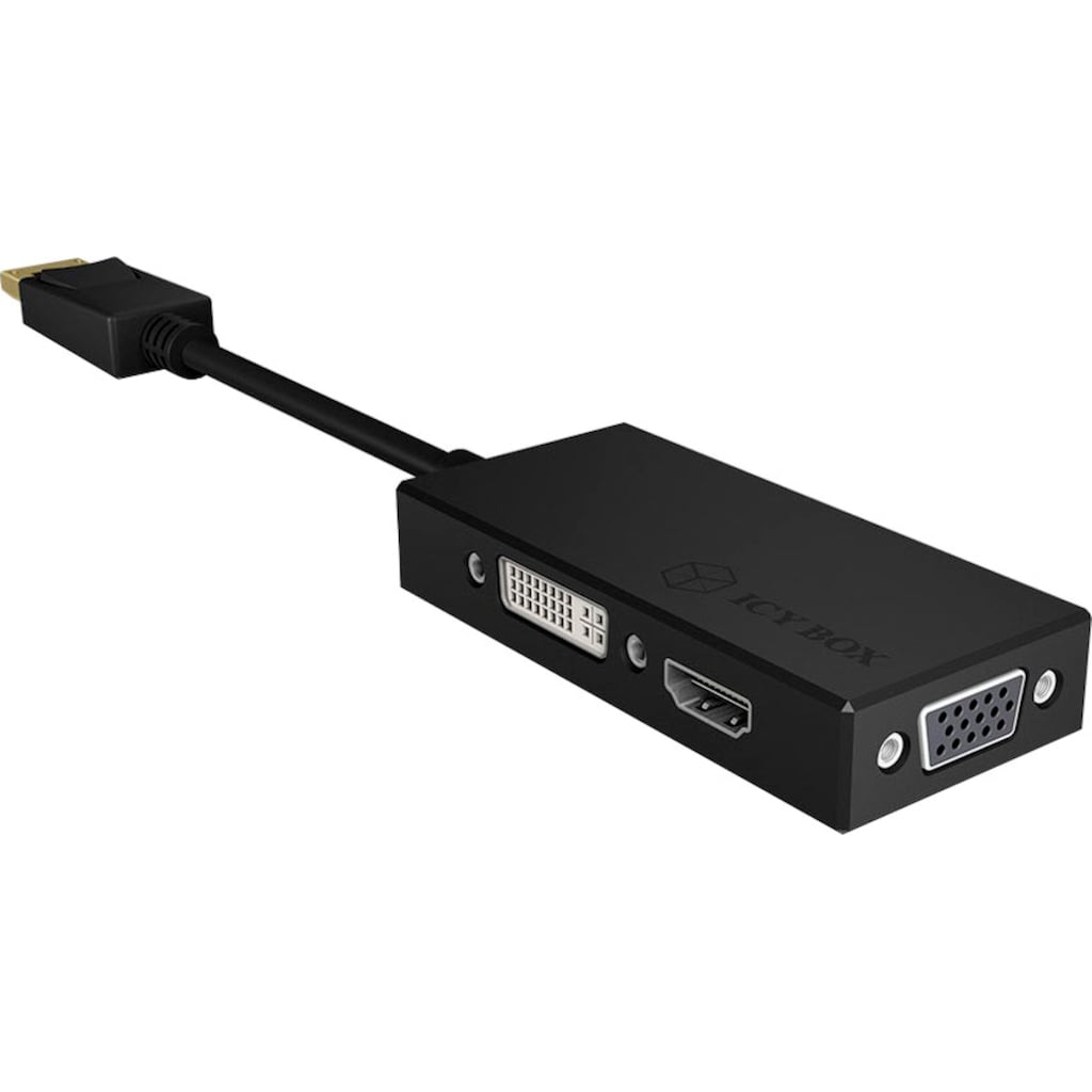 ICY BOX Computer-Adapter »ICY BOX 3-in-1 DisplayPort zu HDMI, DVI-D und VGA Grafikadapter«