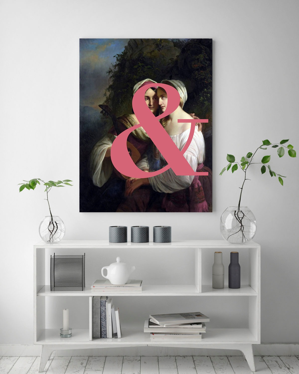 queence Acrylglasbild »Liebespaar mit Farbklecks« Bilder von Liebespaaren günstig online kaufen