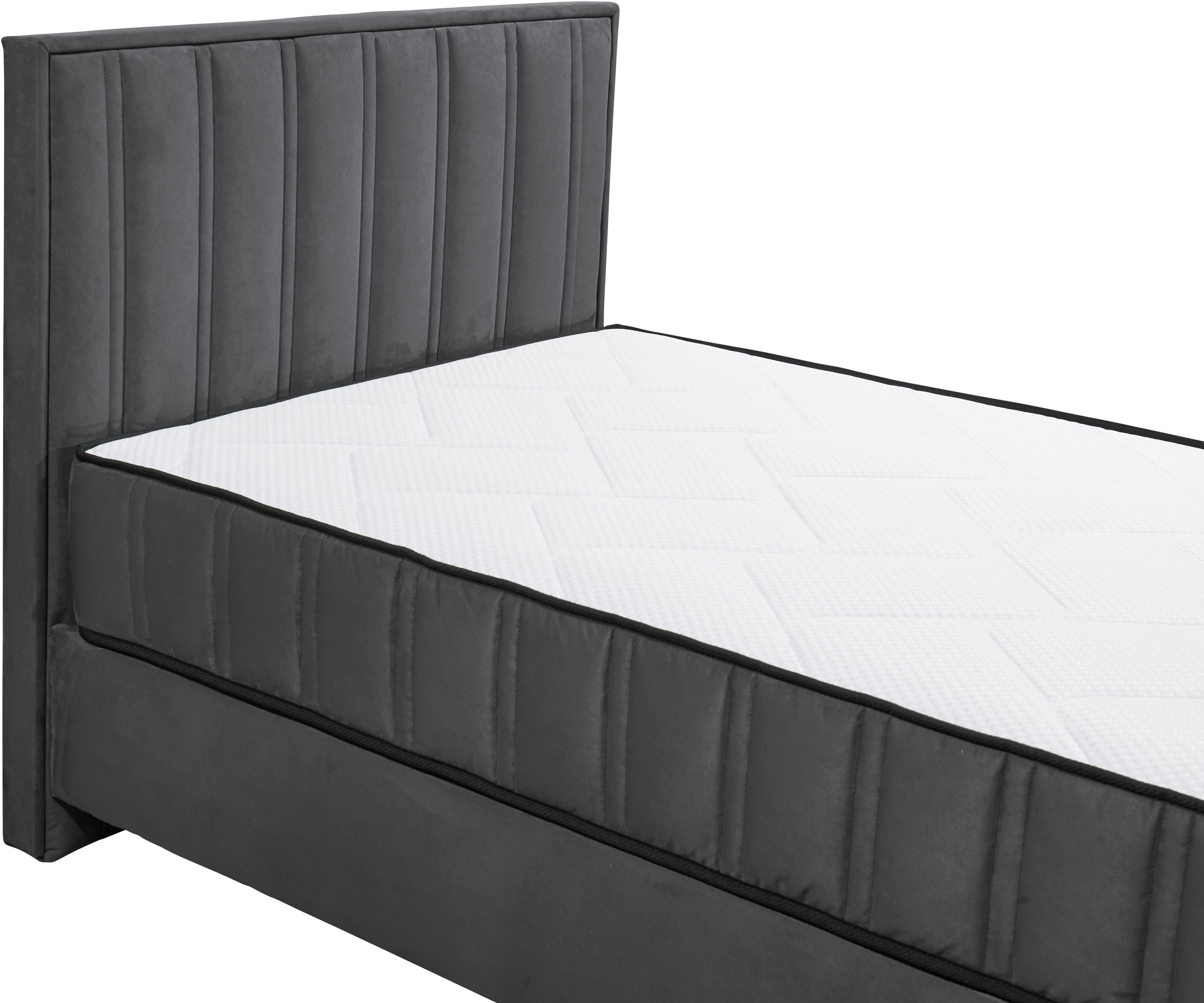 ED EXCITING DESIGN Boxbett »Monroe inkl. Bettkasten, erhältlich in den Breiten 120cm & 140cm«, Duo-Matratze - feste Seite mit Kokosmatte