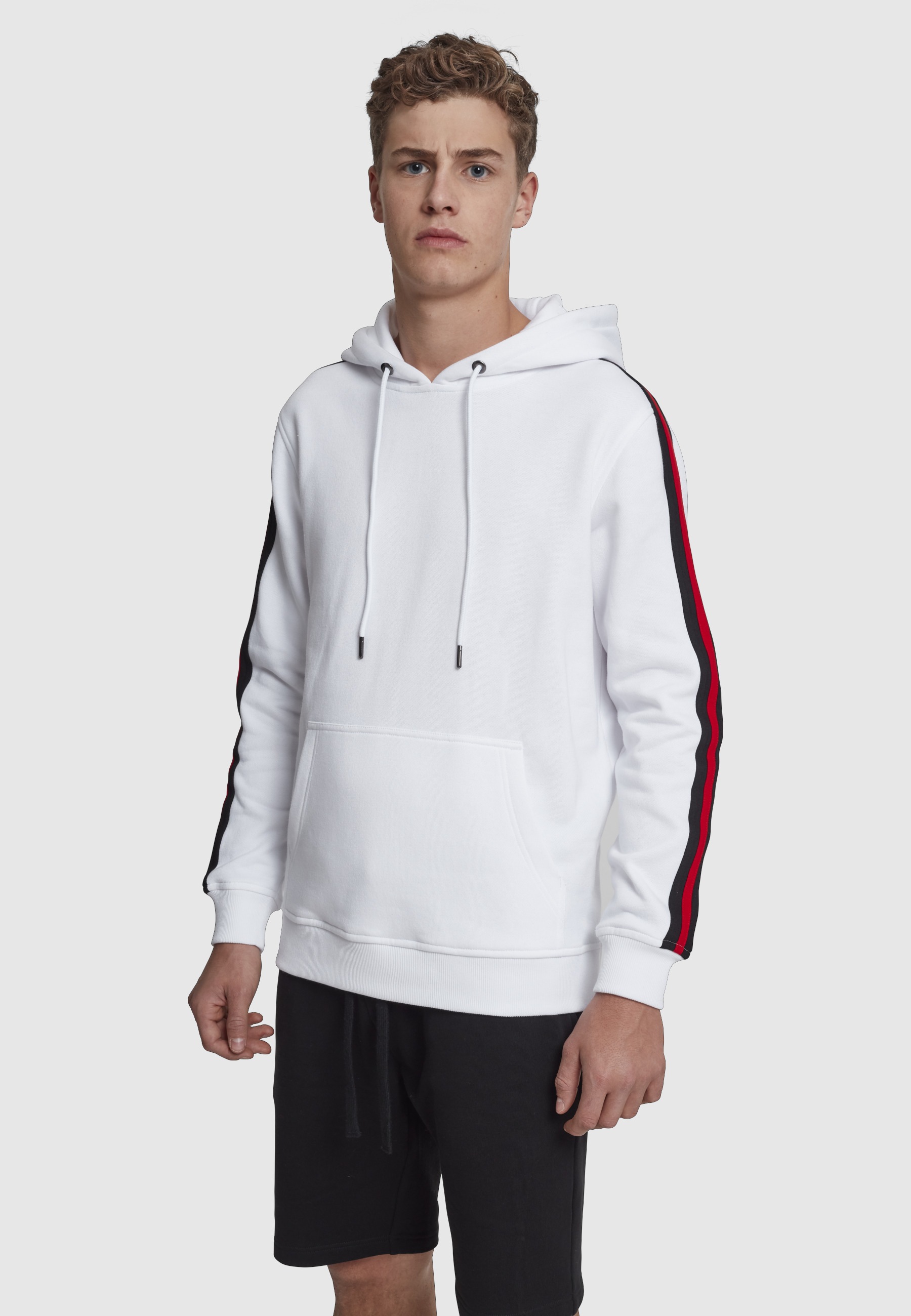 URBAN CLASSICS Kapuzenpullover »Urban Classics Herren Stripe Shoulder Hoody« 1 Stk.
