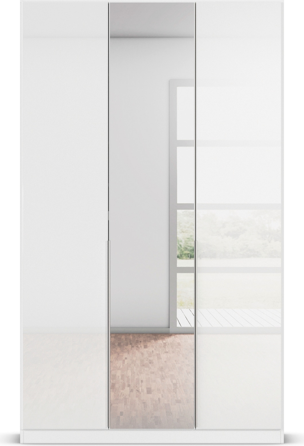 rauch Drehtürenschrank »Kleiderschrank Kleiderschränke Schrank Garderobe AGORDO mit Glasfront«, (in zwei Griff-Farben), durchdachte Innenausstattung, in 6 Breiten und 2 Höhen MADE IN GERMANY