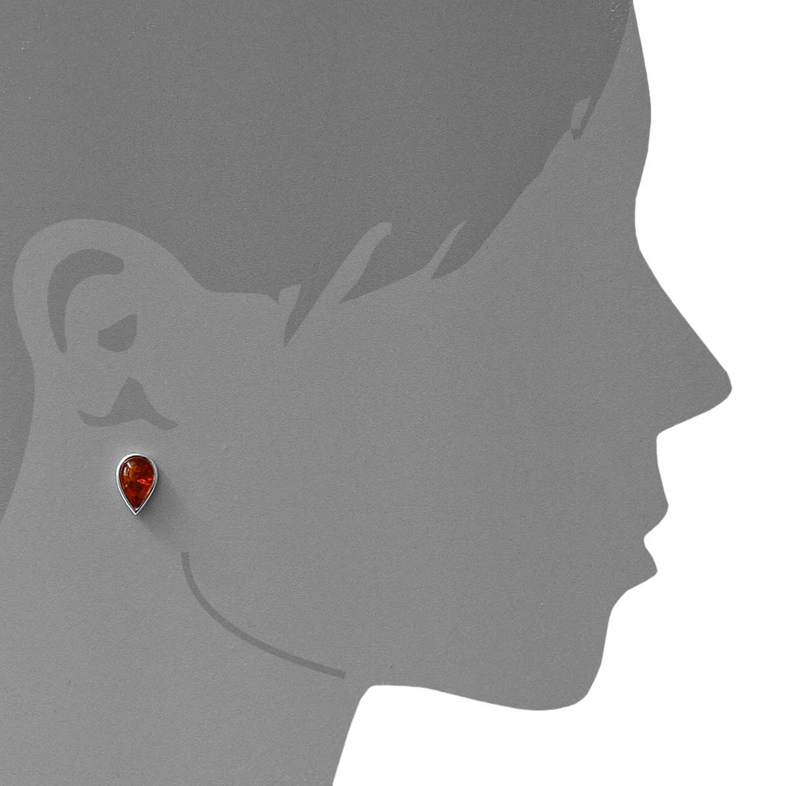 OSTSEE-SCHMUCK Paar Ohrstecker »Ostsee-Schmuck Ohrstecker Classic 12x8 mm«, (2 tlg.)