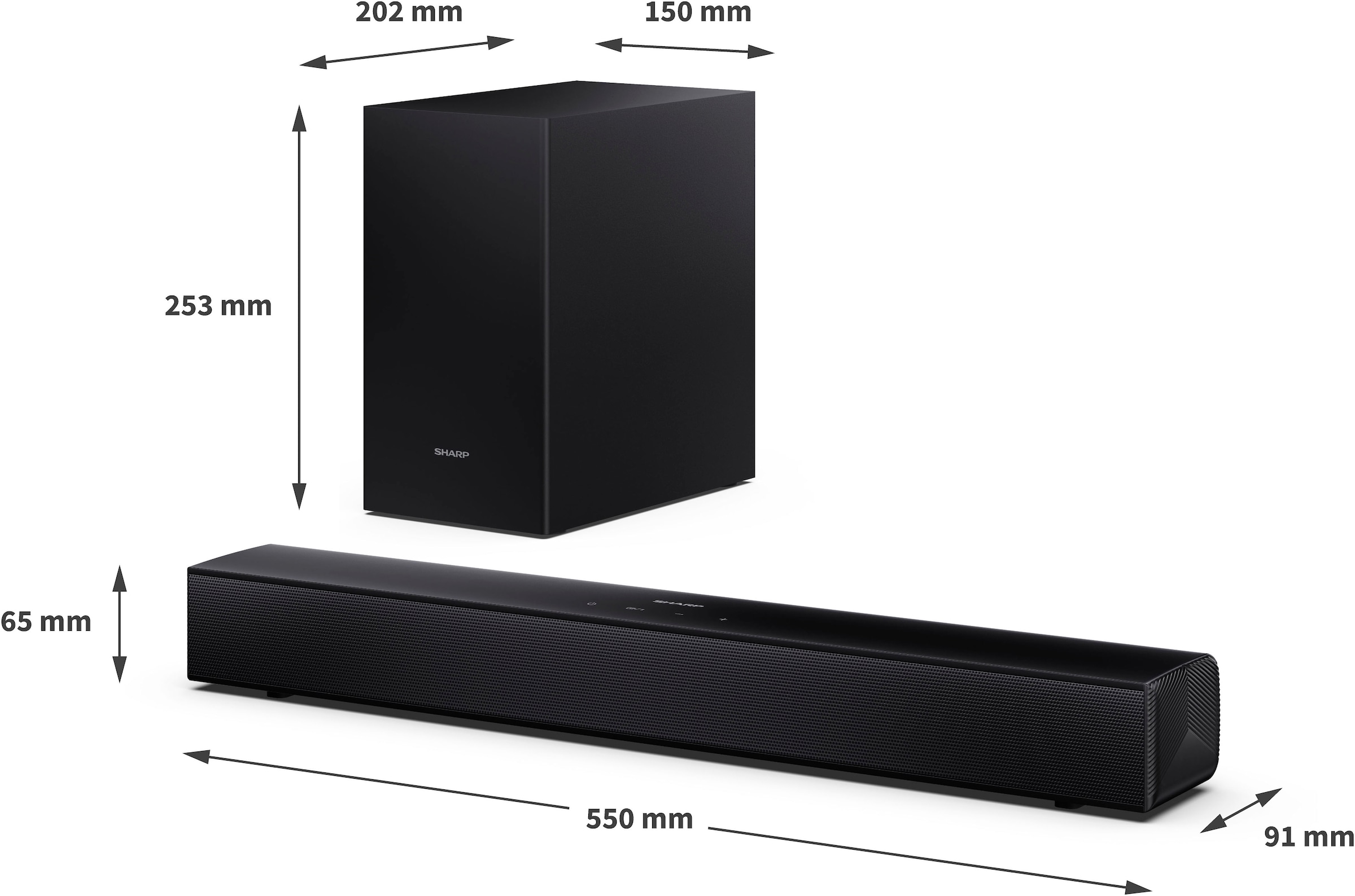 Sharp Soundbar »HT-SBW121« 2.1 (Bluetooth Bassregelung | Lautstärkeregelung | Pairing 240 W)