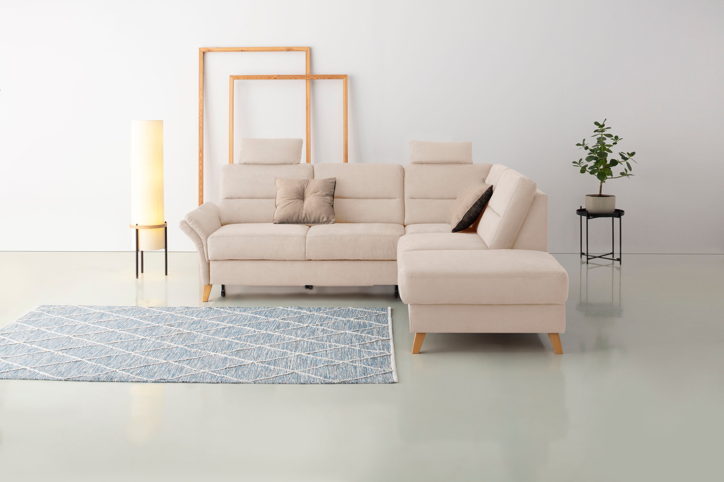 Home affaire Ecksofa »Westerland L-Form«, Federkern-Polsterung, wahlweise mit Bettfunktion, Bettkasten