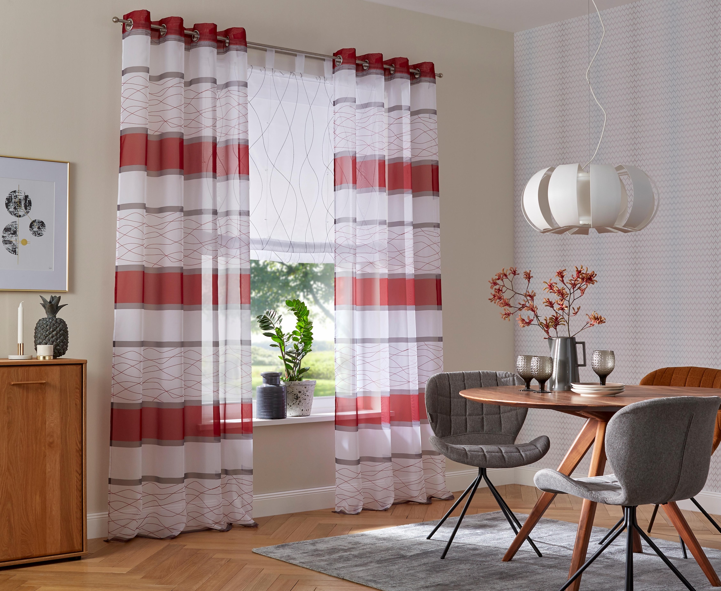 my home Gardine »Jay« Ösen 2 Stk. tlg. Vorhang, 2-er Set, Fertiggardine, tr günstig online kaufen