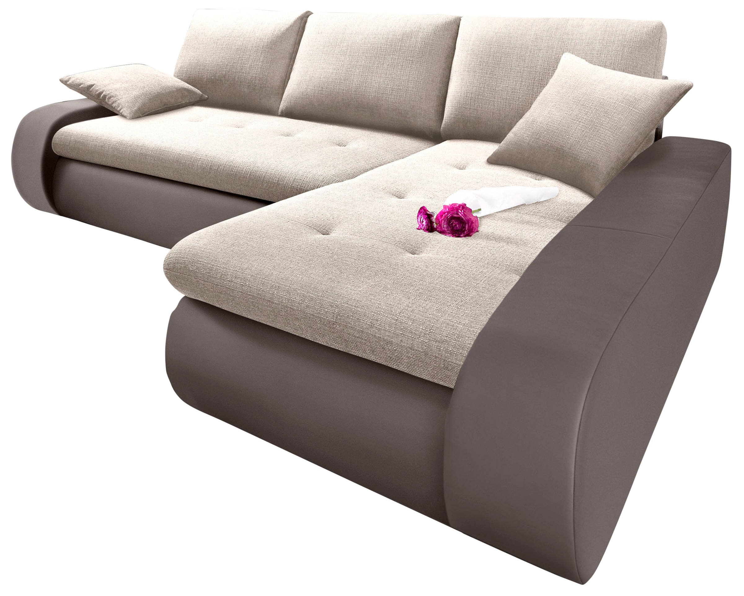 TRENDMANUFAKTUR Ecksofa »Indie, modern und bequem, Materialmix, OTTOs Choic günstig online kaufen