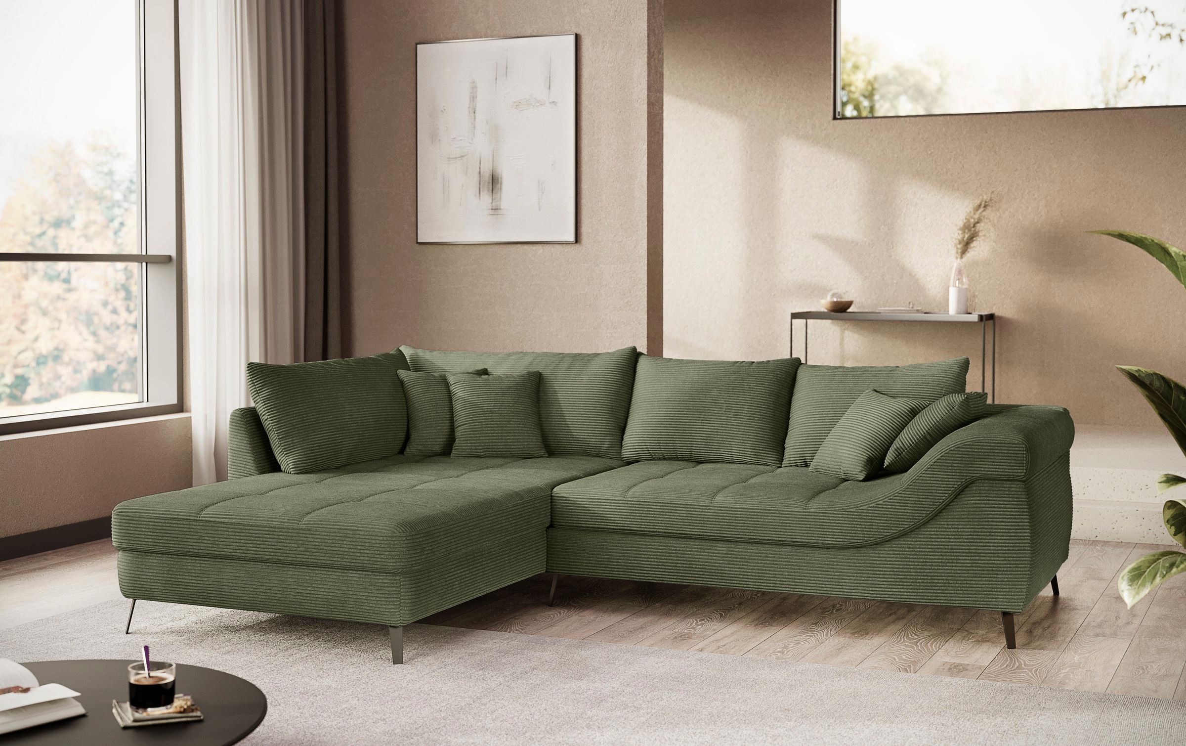 Mr. Couch Ecksofa »Portofino L-Form«, 4 Bezugsqualitäten, 13,5 cm hohe Meta günstig online kaufen