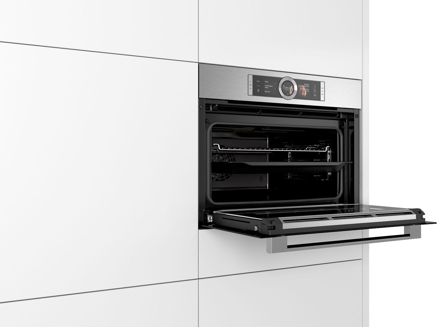11. Bild von BOSCH Dampfbackofen »CSG636BS3«, 8, CSG636BS3, mit Teleskopauszug nachrüstbar, ecoClean Direct, mit softClose