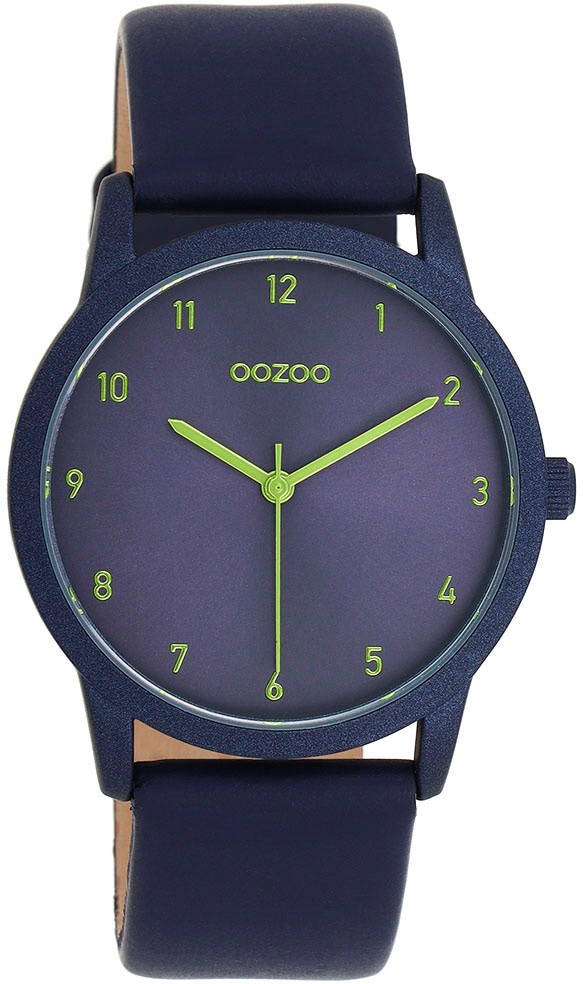 OOZOO Quarzuhr Armbanduhr, Damenuhr, Lederarmband