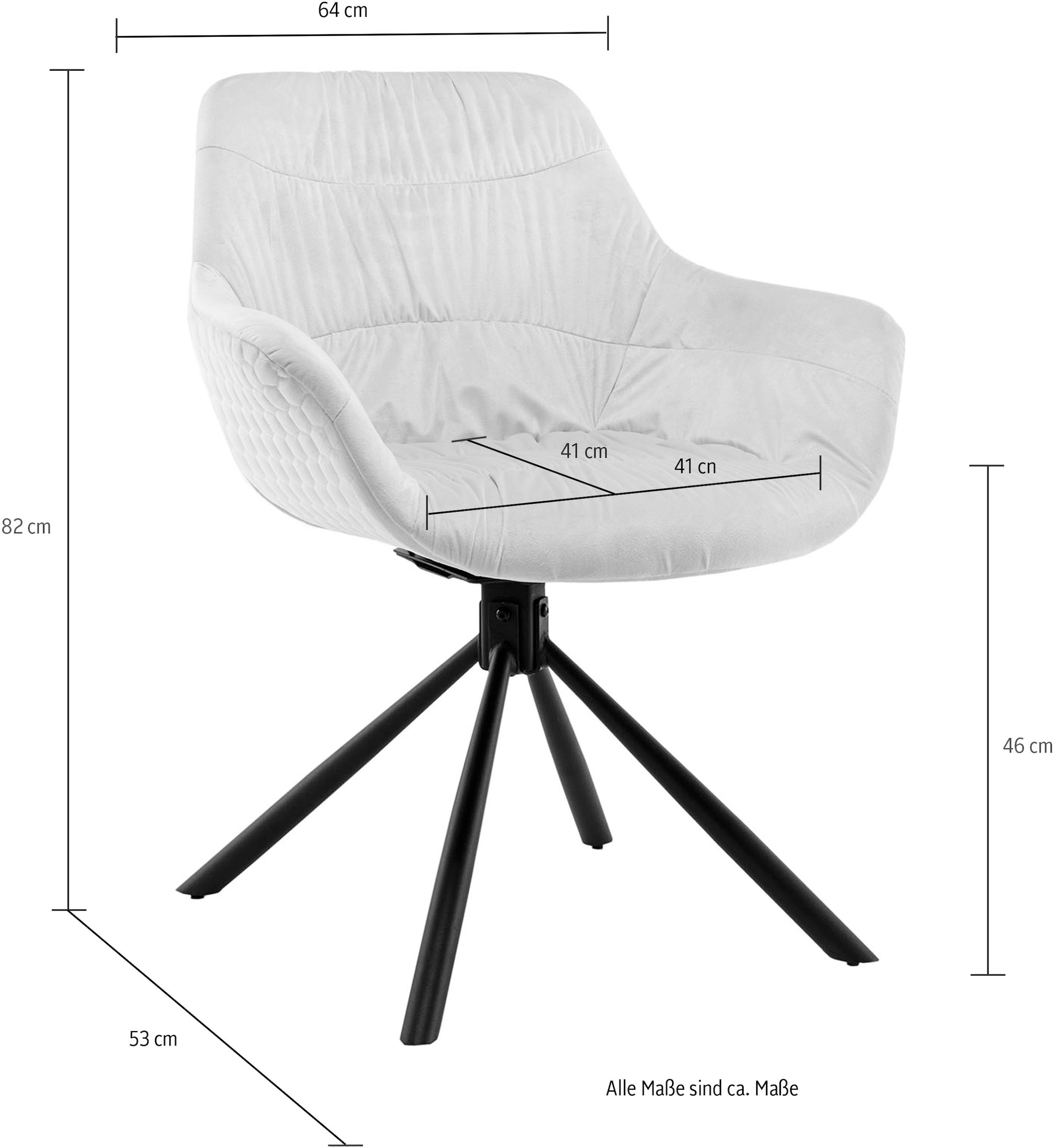 kaufen Drehfunktion Samtoptik-Polyester, 360° SalesFever Armlehnstuhl, online