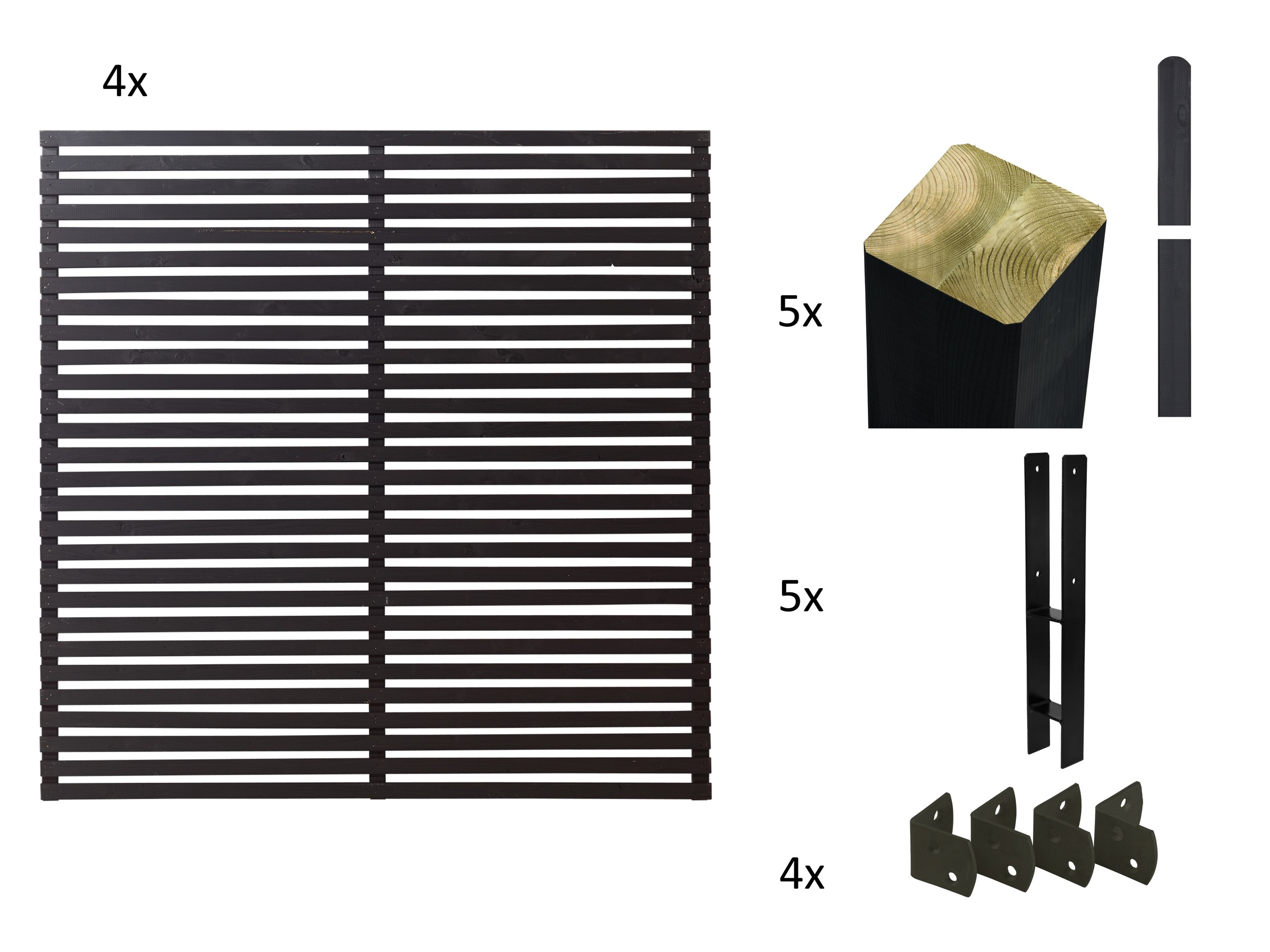 PLUS Sichtschutzelement »Tokyo«, Höhe: 180 cm, Gesamtlänge: 5,76 bis 13,32 m, zum Einbetonieren