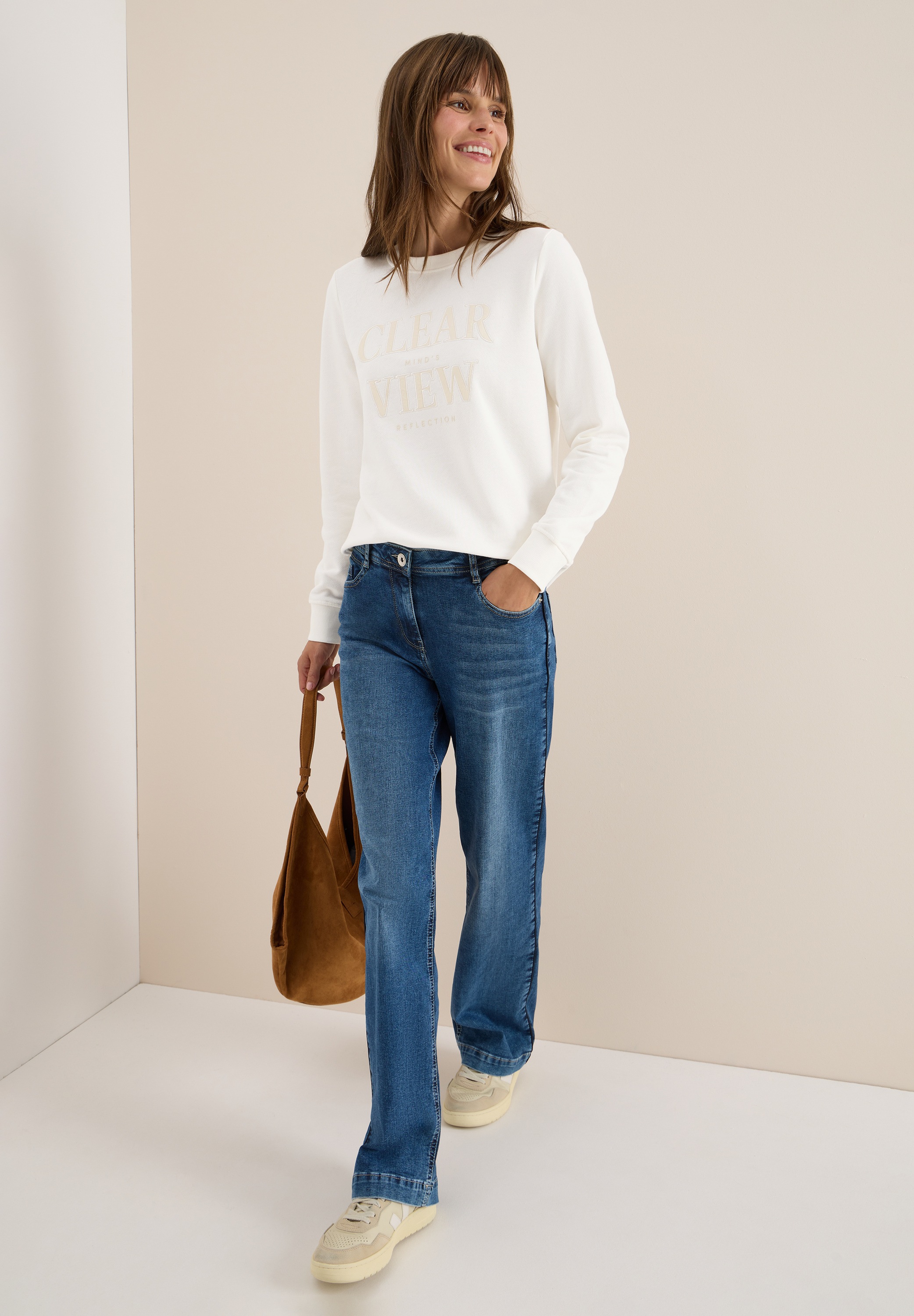 Cecil Sweatshirt mit Wording Artwork