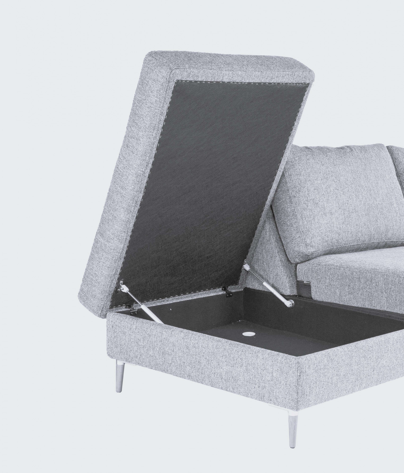 FLEXLUX Ecksofa »Fiore, Sitzaufbau mit hochwertigem Kaltschaum für mehr Sitzkomfort«, breite Armlehnen, L-Form, Füße Alu/Eiche
