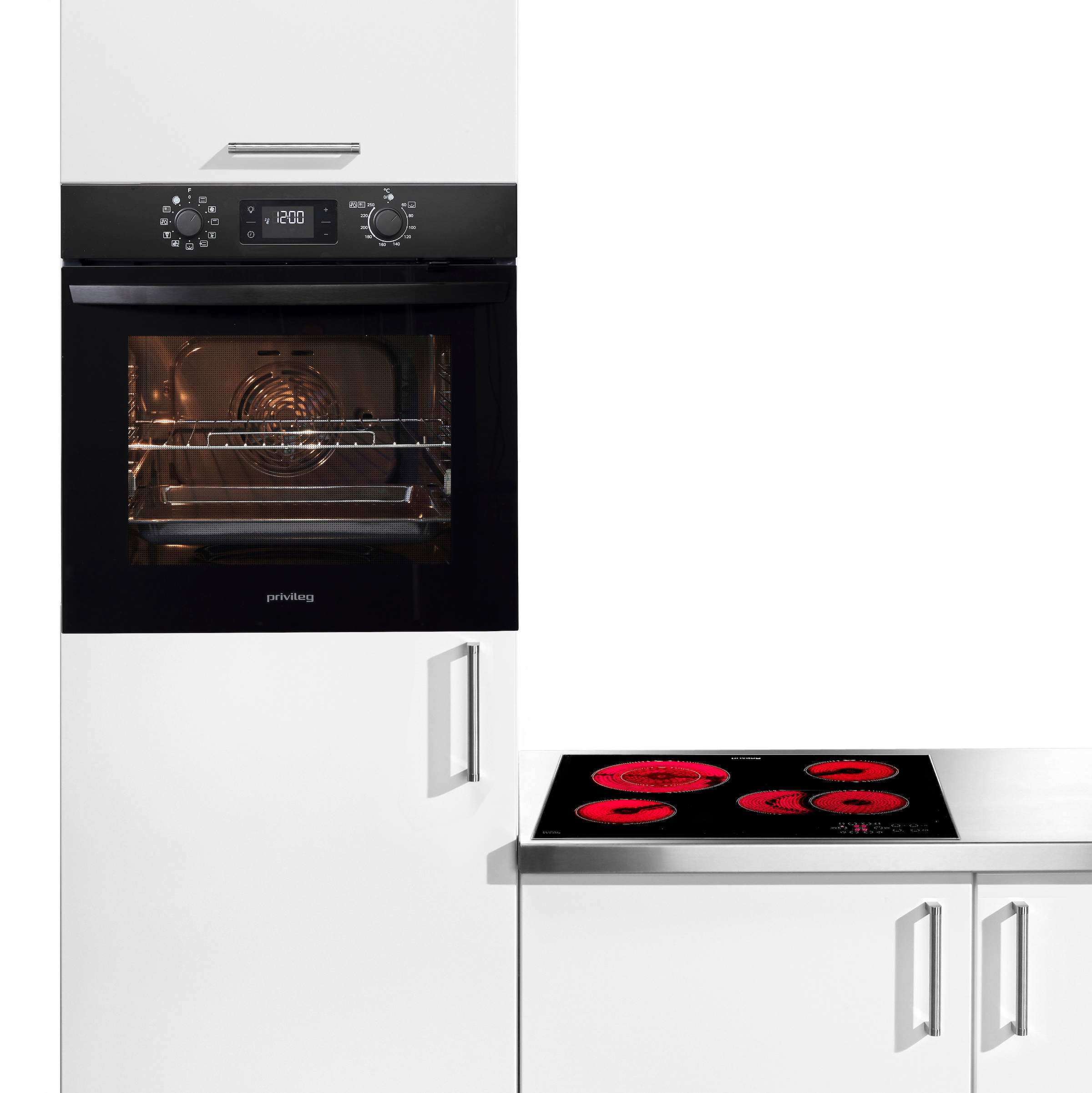 Privileg Backofen-Set »PBA285PU1K« Set, 2 Stk. tlg. Hydrolyse & Pyrolyse - zwei Reinigungsfunktionen für jeden Bedarf