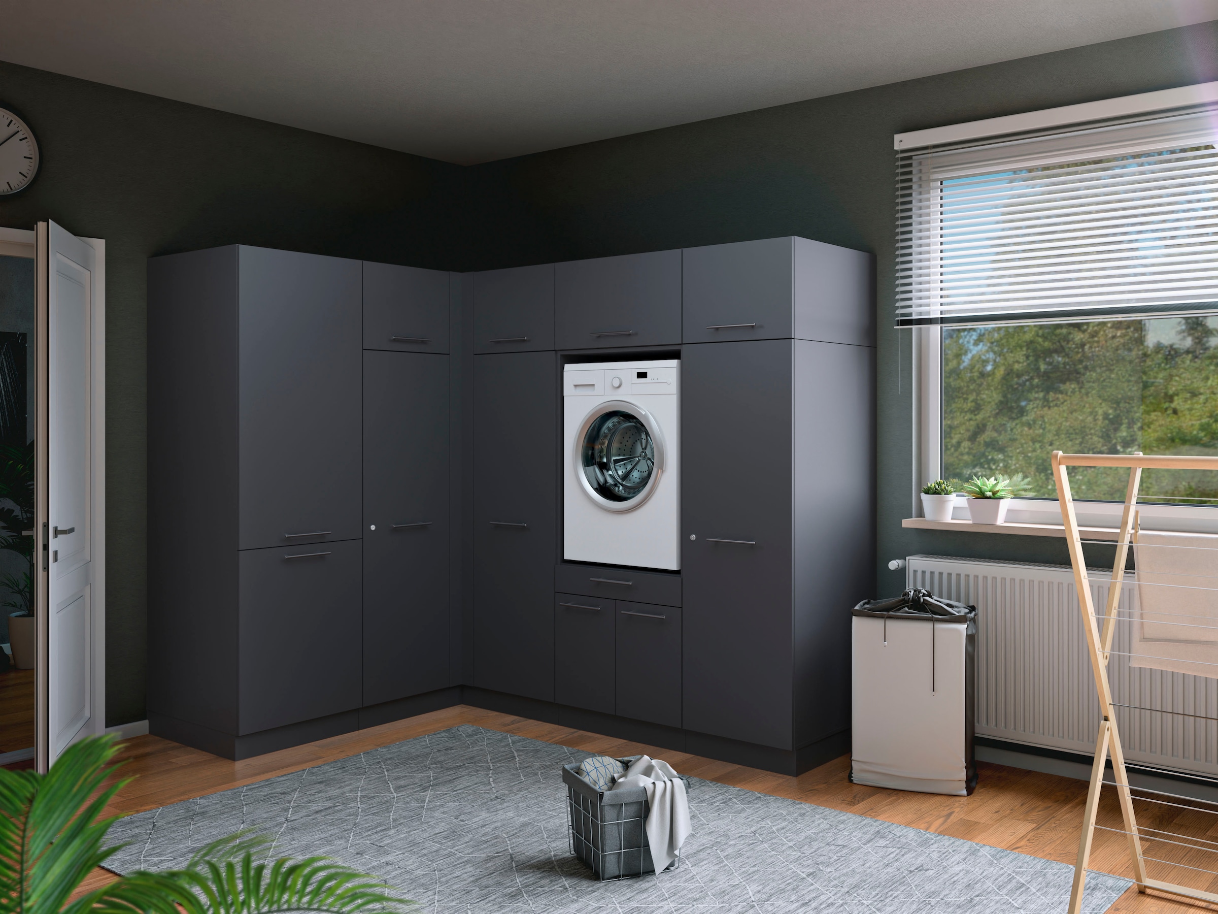 Laundreezy Mehrzweckschrank-Set »Laundreezy, 9-tlg. Mehrzweckschrank-Set B/H/T 218/200/68 cm« 9 Stk. tlg.