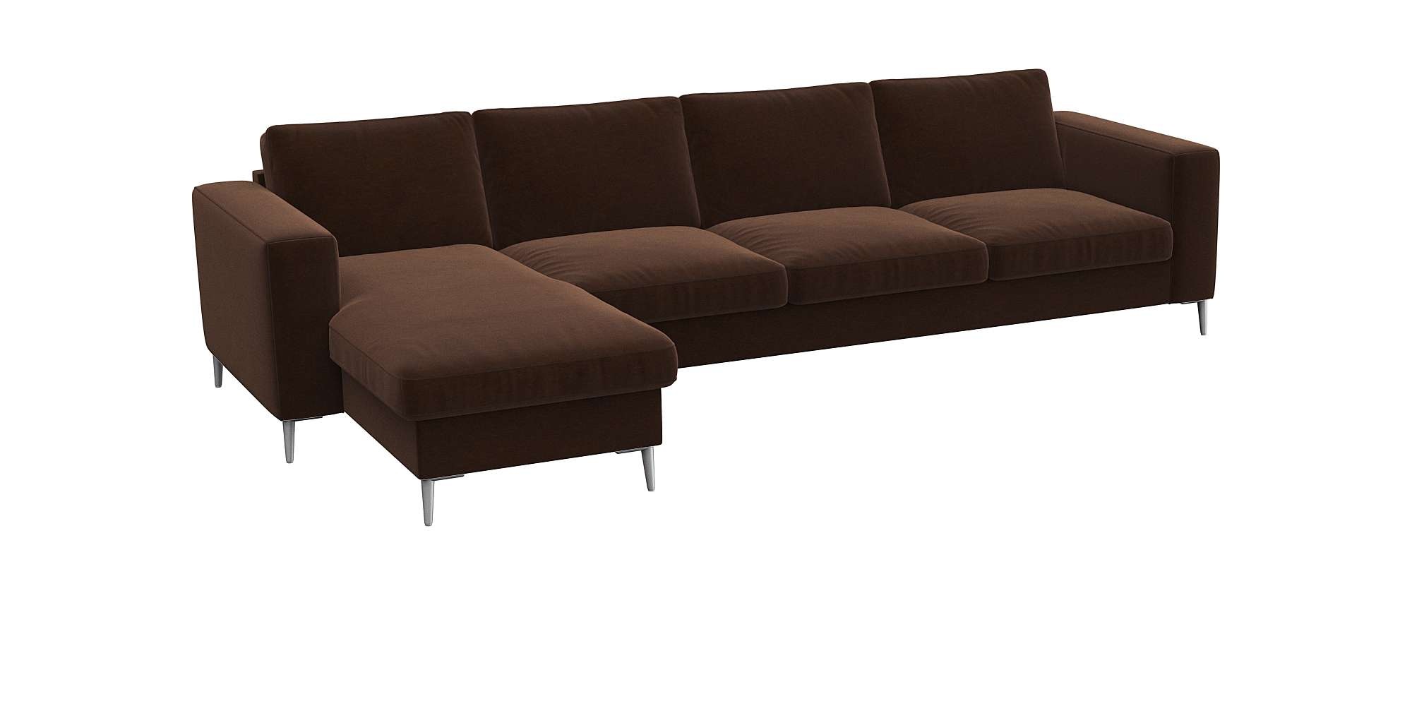 FLEXLUX Ecksofa »Fiore, super Sitzkomfort durch Kaltschaum im Sitz, L-Form«, breite Armlehnen, Füße Alu