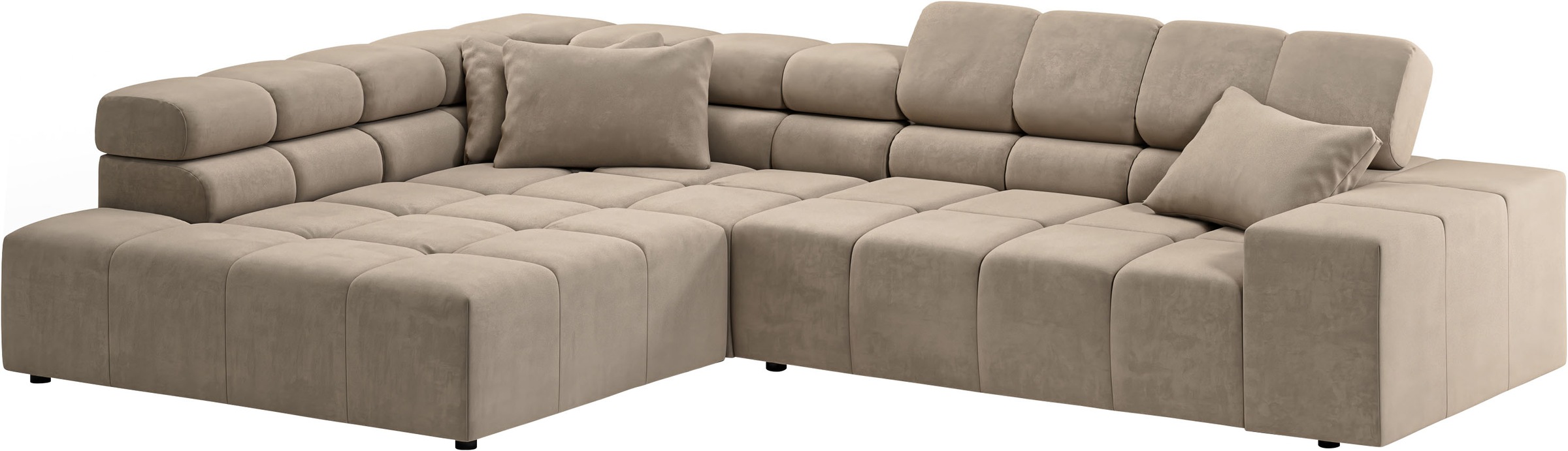 INOSIGN Ecksofa »Ancona incl. Kopfteilverstellung, Breite 319cm, L-Form«, wahlweise motorische Sitztiefenverstellung, auch in Cord + Easy Care
