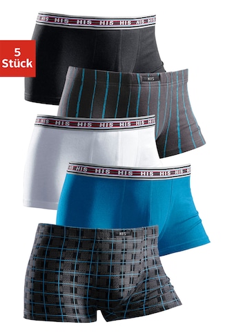 Boxershorts, (Packung, 5 St.), in Hipster-Form aus Baumwoll-Stretch