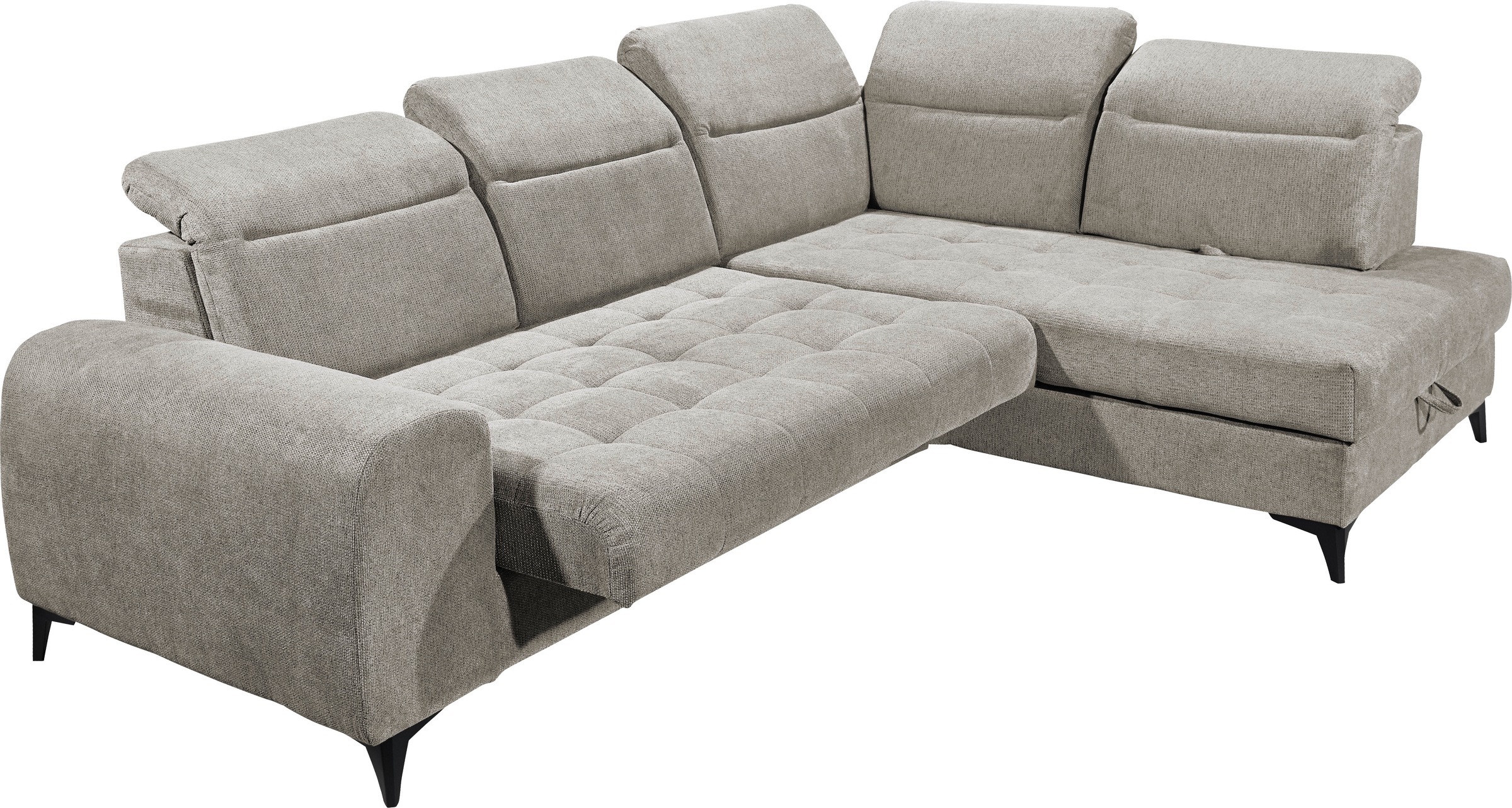 ED EXCITING DESIGN Ecksofa »Rockdale L-Form mit Bettfunktion, Bettkasten«, Kopfteilverstellung, Sitztiefenverstellung & USB-Port