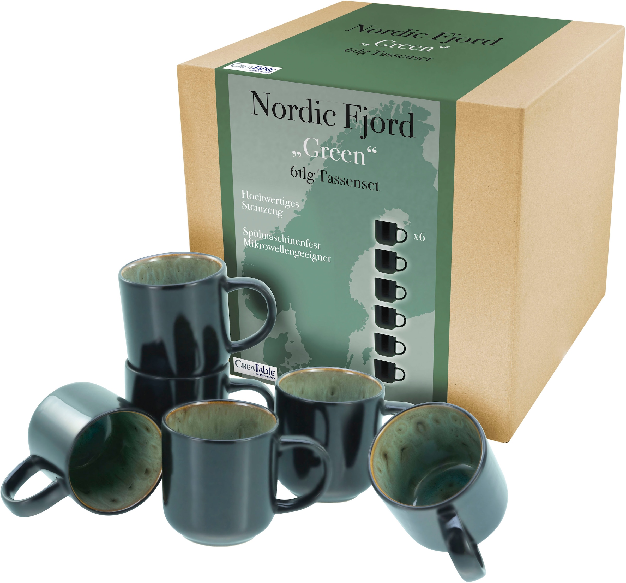 kaufen Fjord«, tlg.), 6 »Nordic Becher Tassen 285 Kaffeebecher, 6-teilig, Set, ml CreaTable (Set,