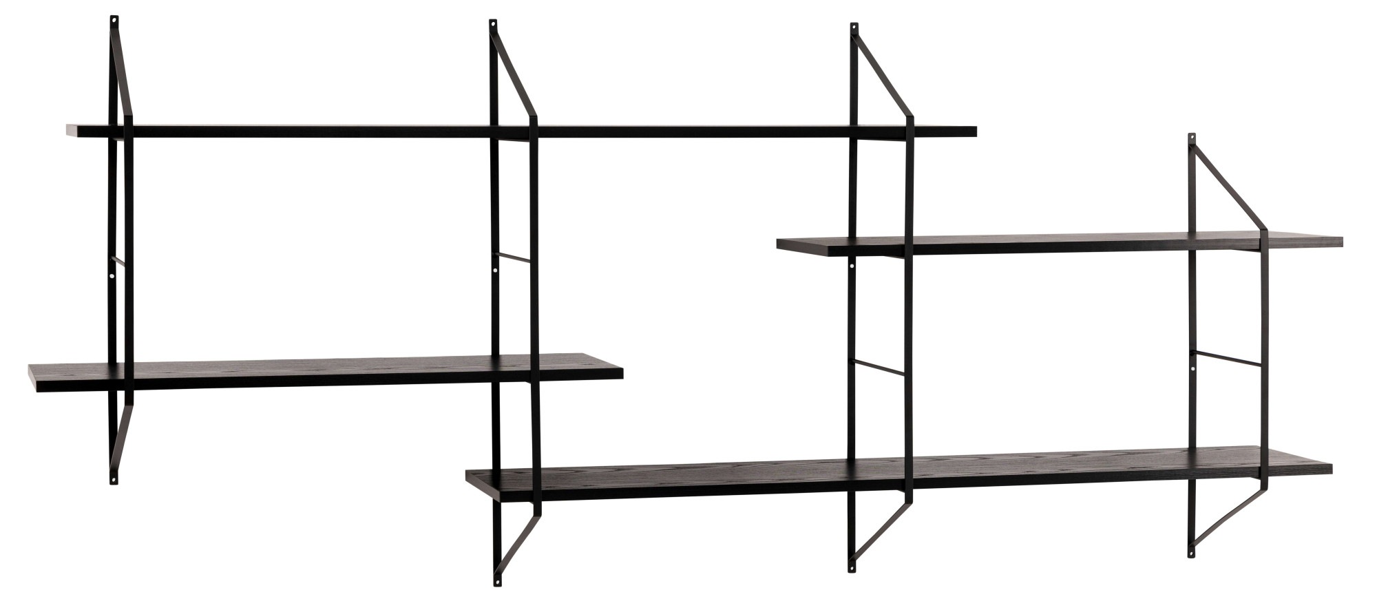 ACTONA GROUP Wandregal »Belfast Wandboard, Hängeregal, Schweberegal,«, pulverbeschichtetem Metallgestell, asymmetrischen Details, B: 191 cm