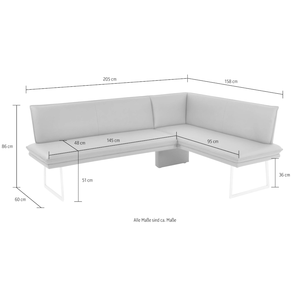 K+W Komfort & Wohnen Essgruppe »Santos III«, (4 tlg.), gepolsterte Eckbank und Stühle, langer Schenkel rechts oder links