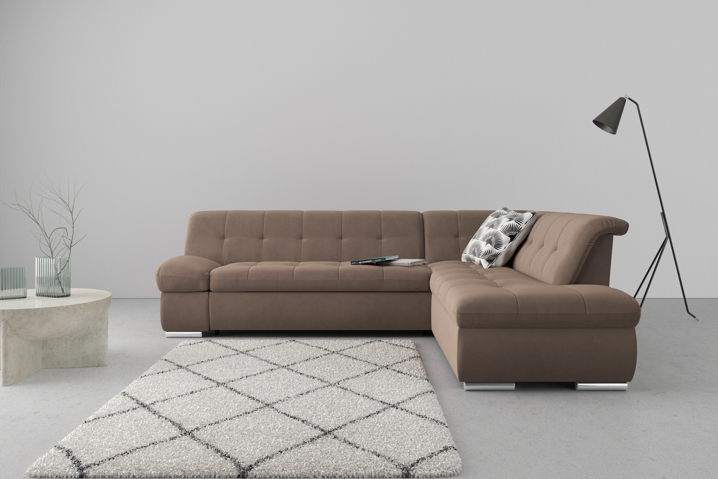 DOMO collection Ecksofa "Mona L-Form", wahlweise mit Bett- und Armlehnfunkt günstig online kaufen