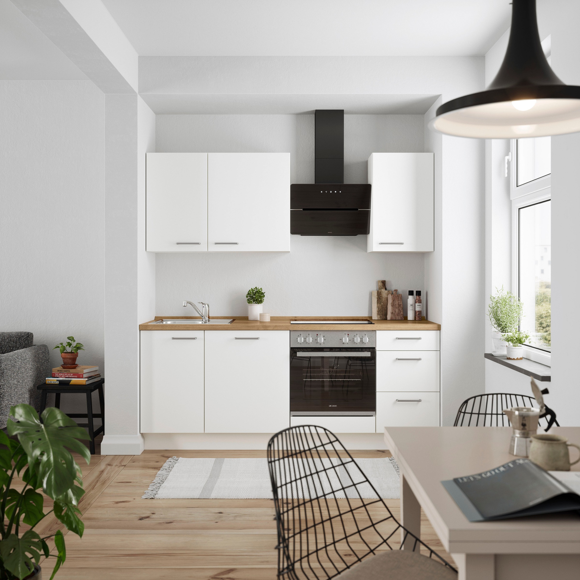 nobilia® Küchenzeile »"Touch II"«, vormontiert, Ausrichtung wählbar, Breite 210 cm, wahlw. mit E-Geräten