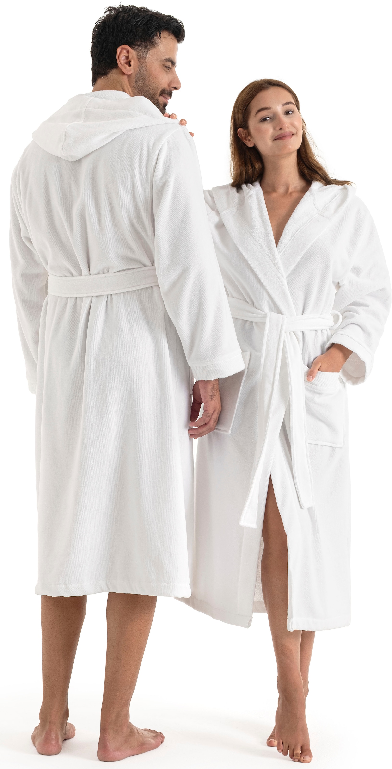 OTTO home Unisex-Bademantel »Fenya, 330 g/m², Premium, Hotelbademantel, Morgenmantel,  Sauna & Spa« 1 Stk. Reißverschlusstaschen, weich mit GRATIS-Zugabe: 1x Duschtuch 70x140 cm