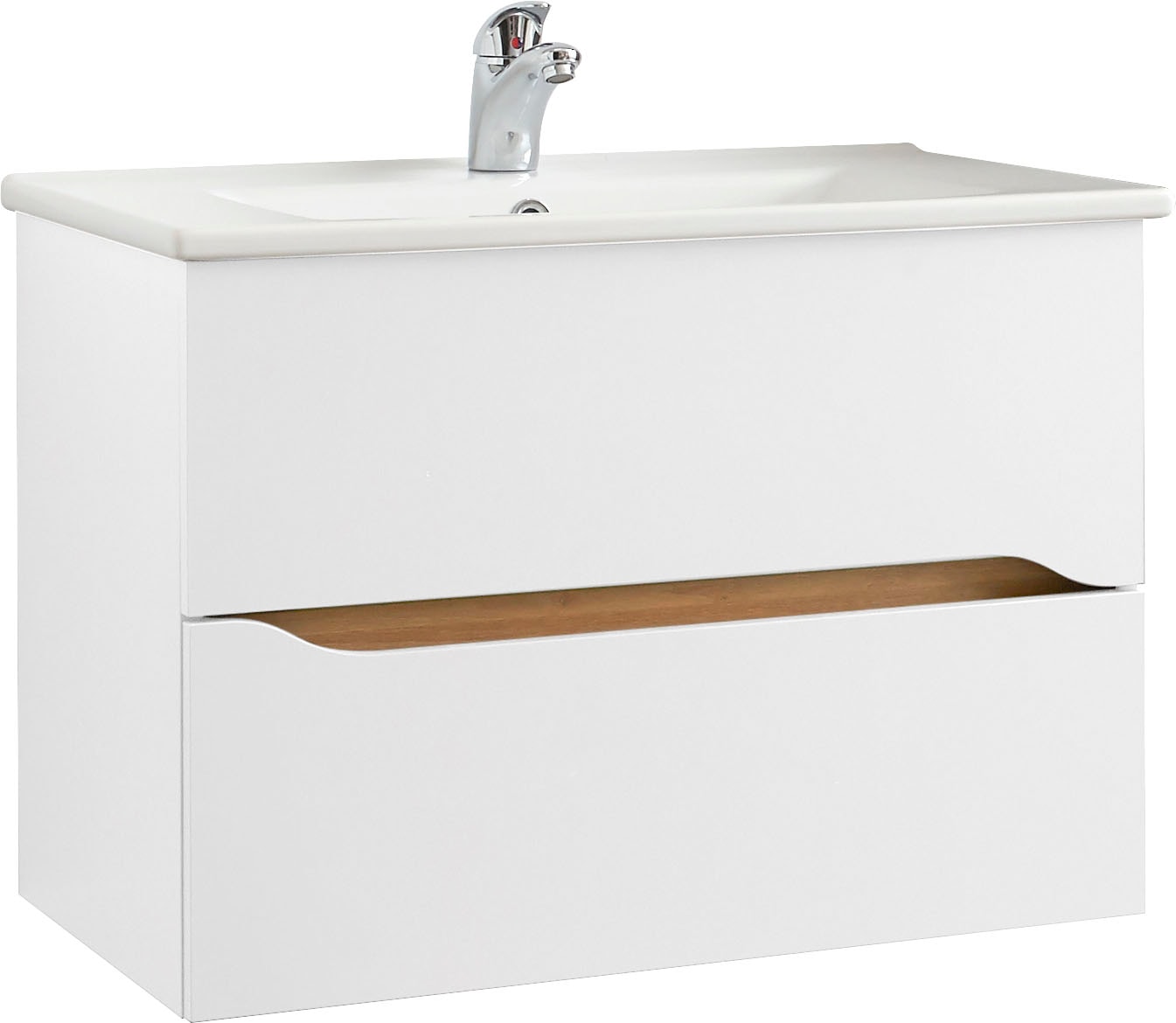 Saphir Badmöbel-Set »Quickset 3-teilig, Keramik-Waschtisch und LED-Spiegels günstig online kaufen