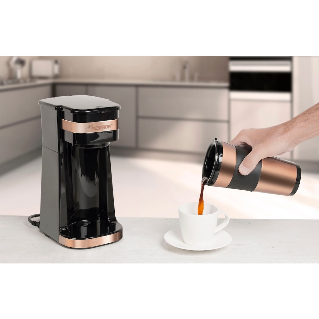bestron Filterkaffeemaschine »ACM112CO, mit Isolierbecher, für gemahlenen Filterkaffee«, 0,42 l Kaffeekanne, Papierfilter, 101