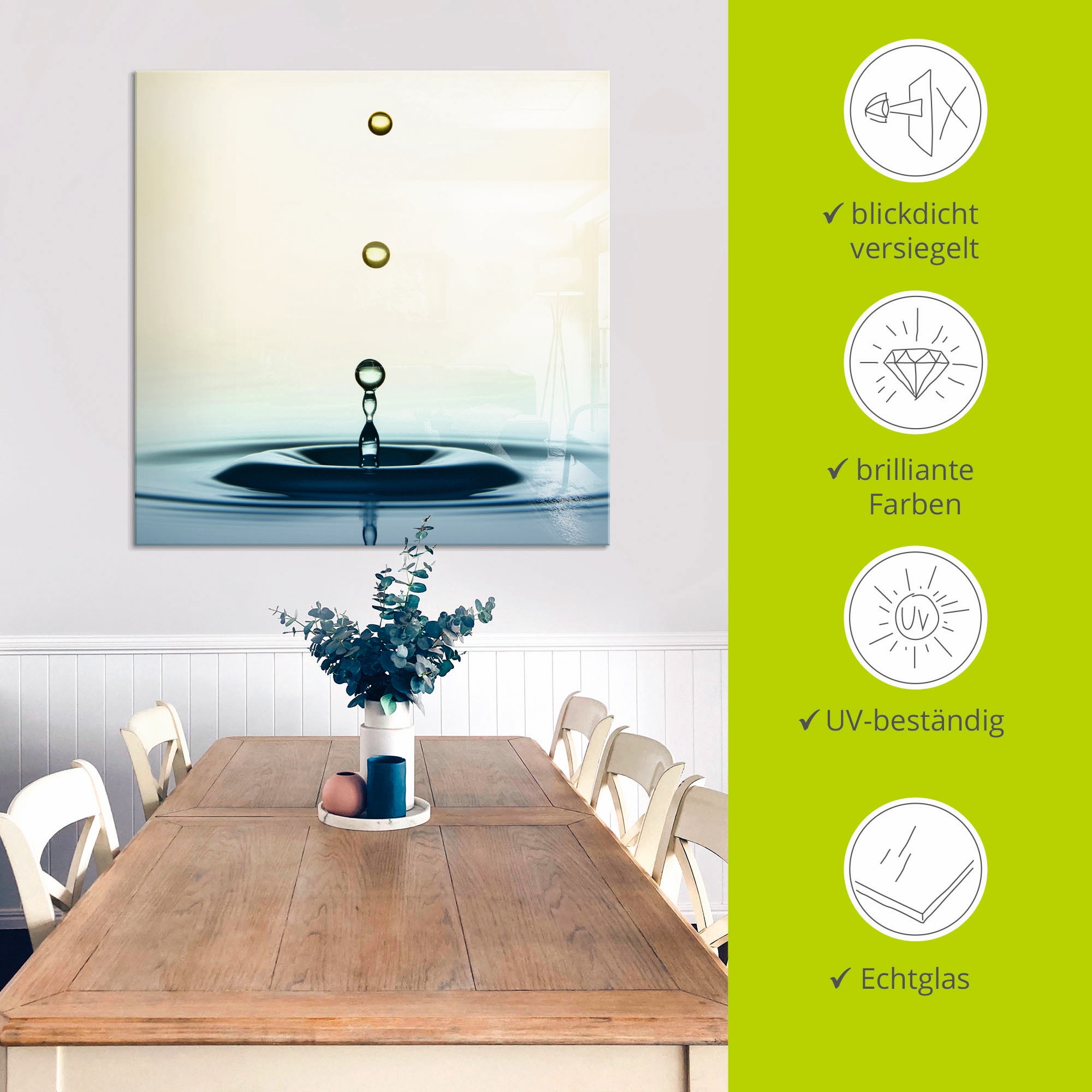 Artland Glasbild »Tropfen«, Zen, (1 St.), in verschiedenen Größen