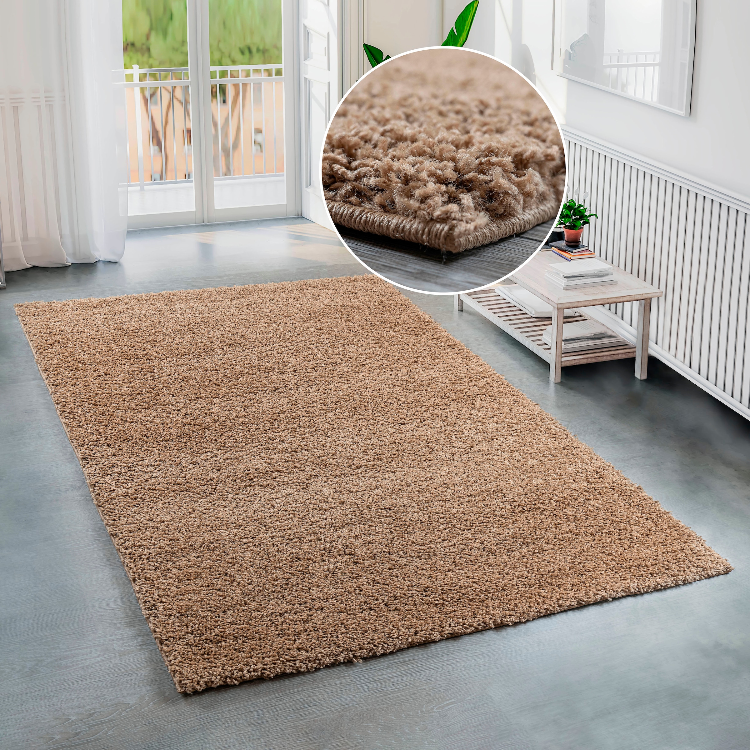 Home affaire Hochflor-Teppich »Shaggy 30«, rechteckig, 30 mm Höhe, Teppich, günstig online kaufen