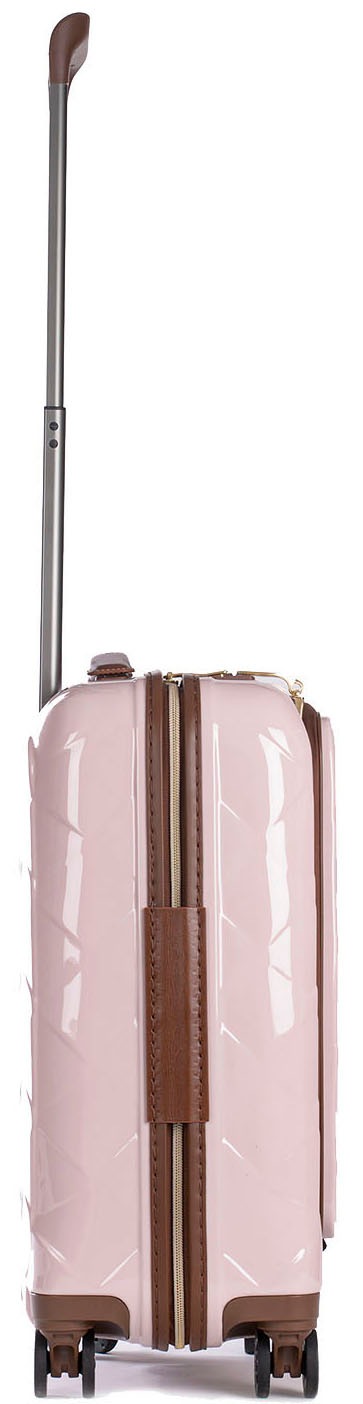 Stratic Hartschalen-Trolley »Leather&More S mit Vortasche, rose«, 4 Rollen, Handgepäck Reisekoffer Reisegepäck TSA-Zahlenschloss