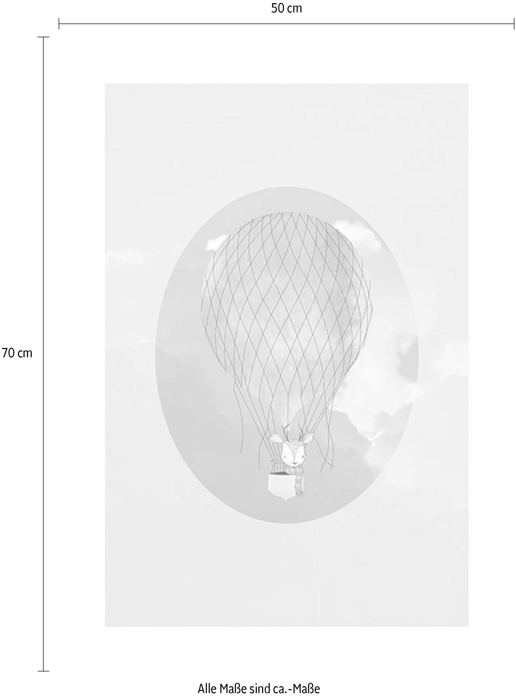Komar Bild »Happy Balloon Blue«, Figuren, (1 St.), Wandbild zur Dekoration - ohne Rahmen