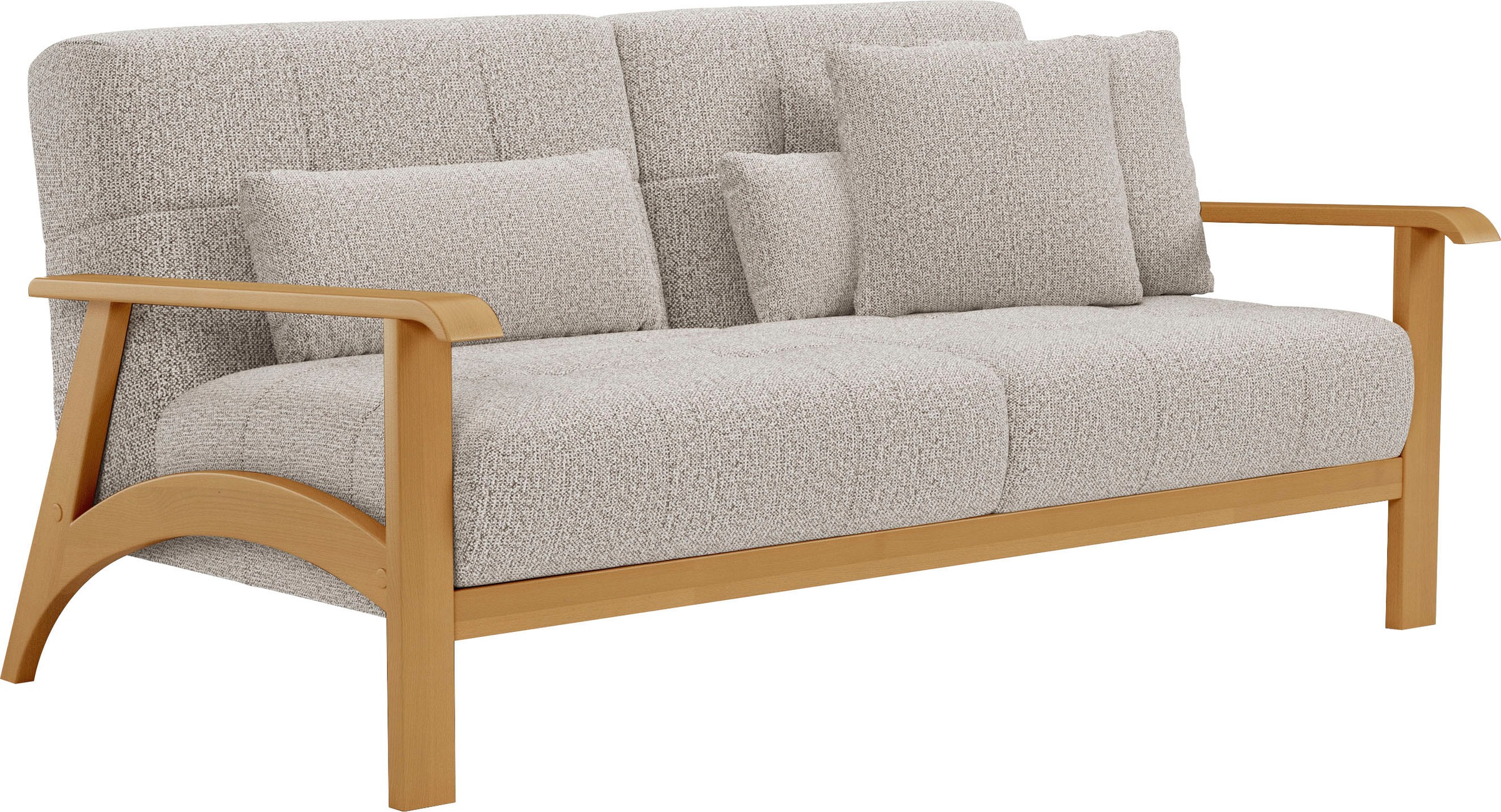 sit&more 2,5-Sitzer »Billund«, Armlehnen aus eichefarbigem Buchenholz, verschiedene Bezüge und Farben
