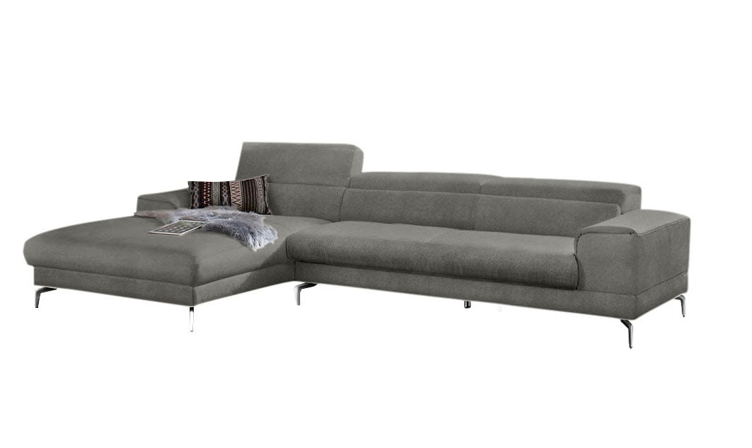 W.SCHILLIG Ecksofa »piedroo, Designsofa mit tollem Sitzkomfort, elegant und bequem, L-Form« Kopfteilverstellung, wahlweise mit Sitztiefenverstellung, Breite 343cm