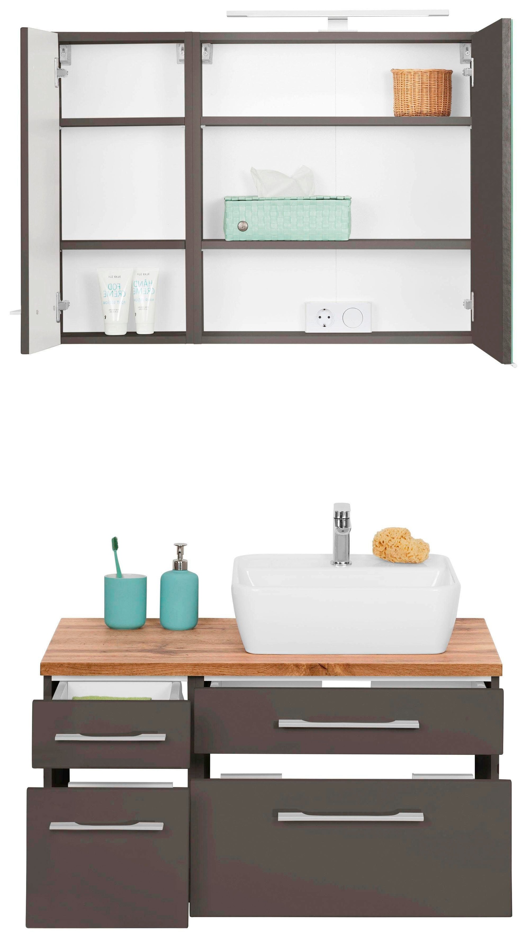 welltime Badmöbel-Set »Davos« 3 Stk. tlg. günstig online kaufen