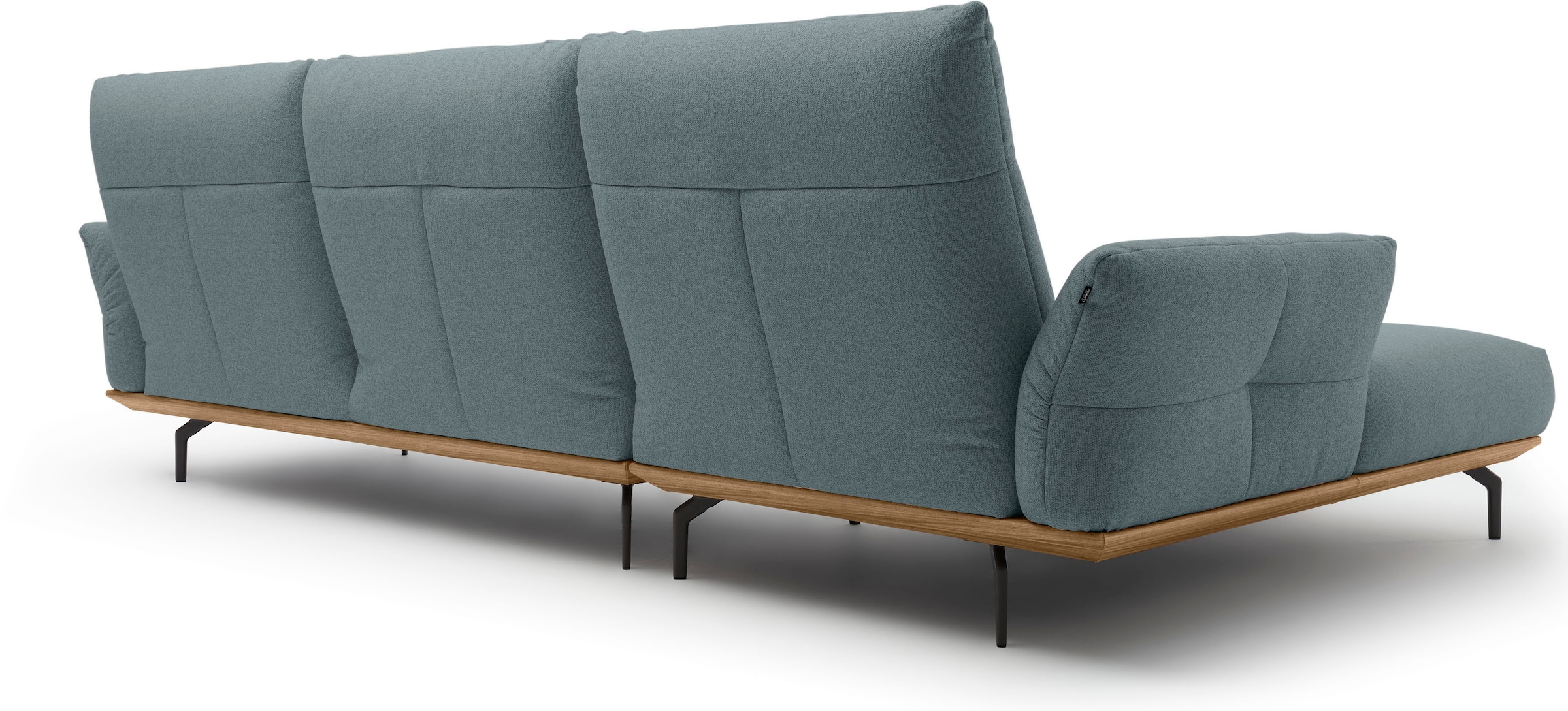 Creation BY ROLF BENZ Ecksofa »hs.460«, Sockel in Nussbaum, Winkelfüße in Umbragrau, Breite 318 cm