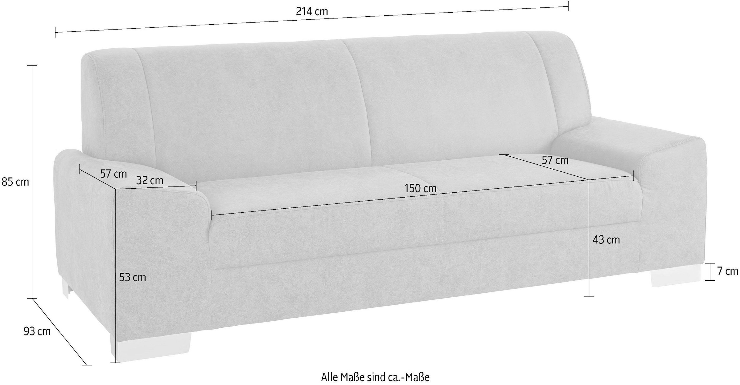 DOMO collection 2-Sitzer »Anzio«, Wahlweise mit Federkern