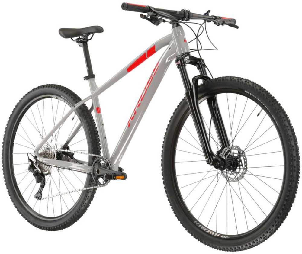 Kross Mountainbike »KROSS MTB Hardtail Level 4.0 29" grau 10 Gänge«, 10 Gang, Shimano, DEORE M5120 Schaltwerk, Kettenschaltung