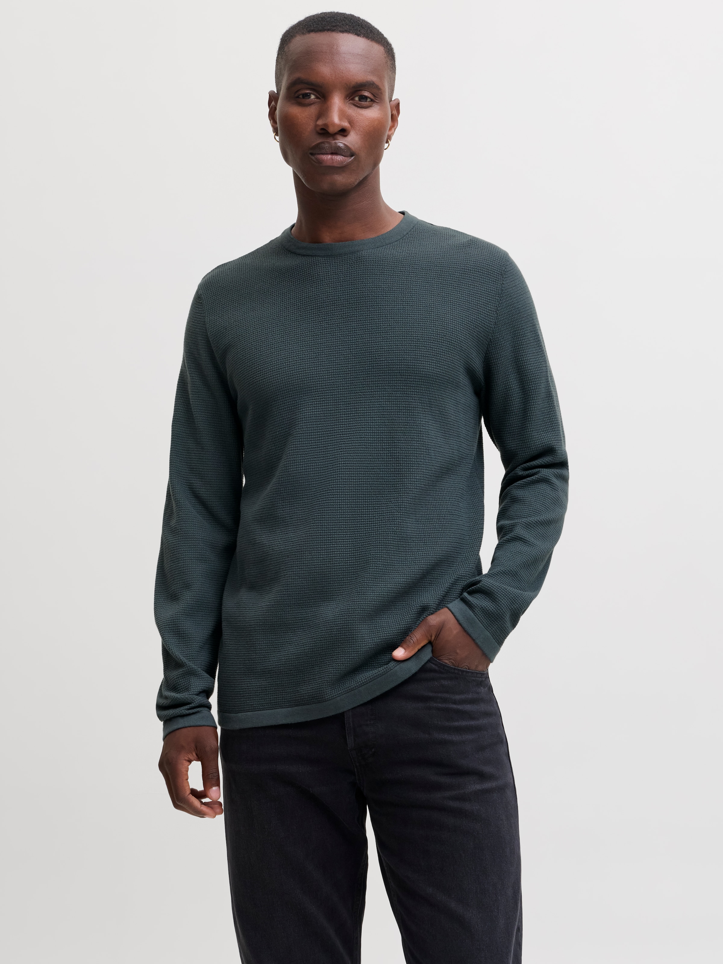 Jack & Jones Rundhalspullover »JJEAUSTIN KNIT CREW NECK NOOS« Baumwollmischung, regular fit