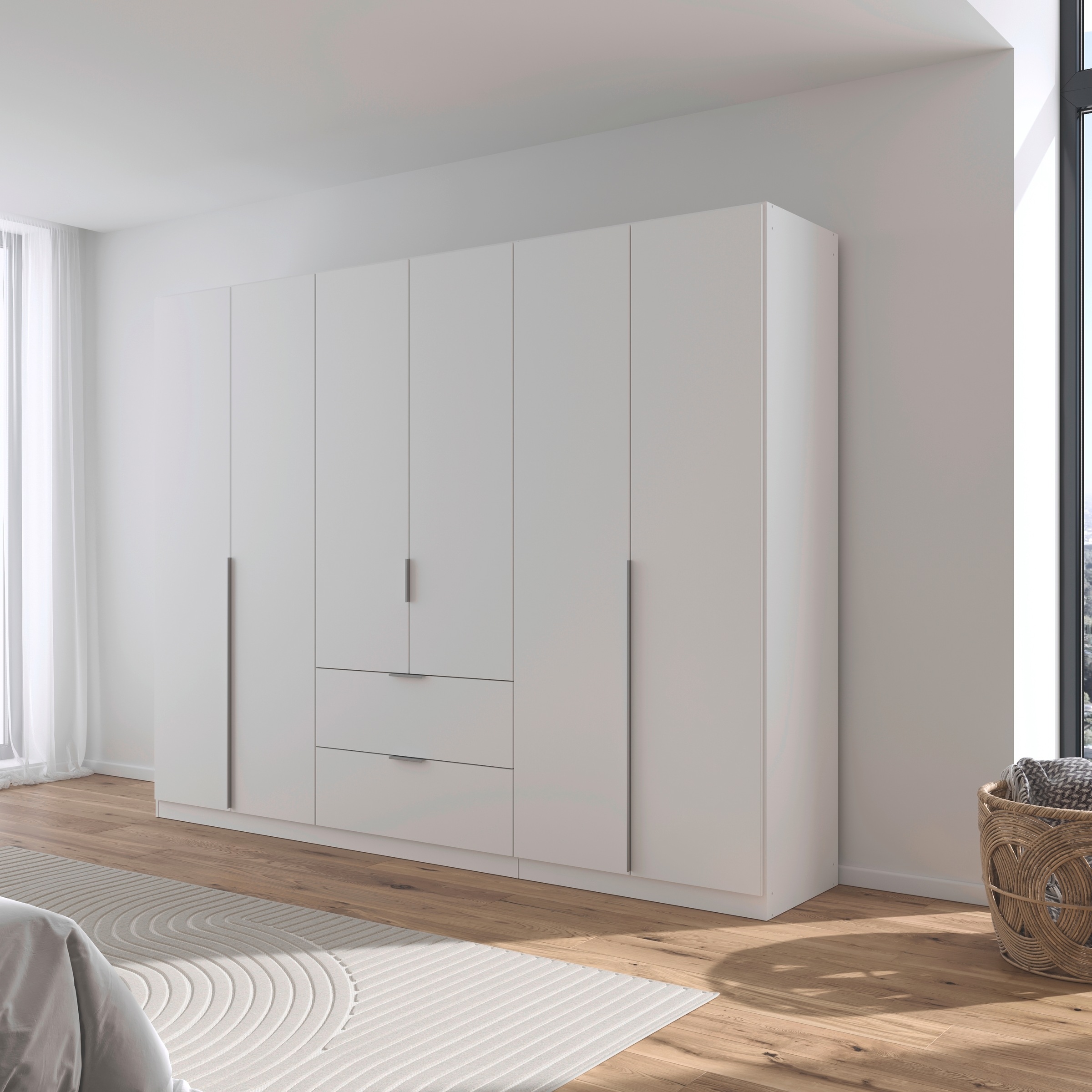 rauch Drehtürenschrank »Kleiderschrank Schrank Garderobe AGORDO mit Dekor- oder Hochglanzfront«, mit Außenschubkästen, in 6 Breiten und 2 Höhen MADE IN GERMANY