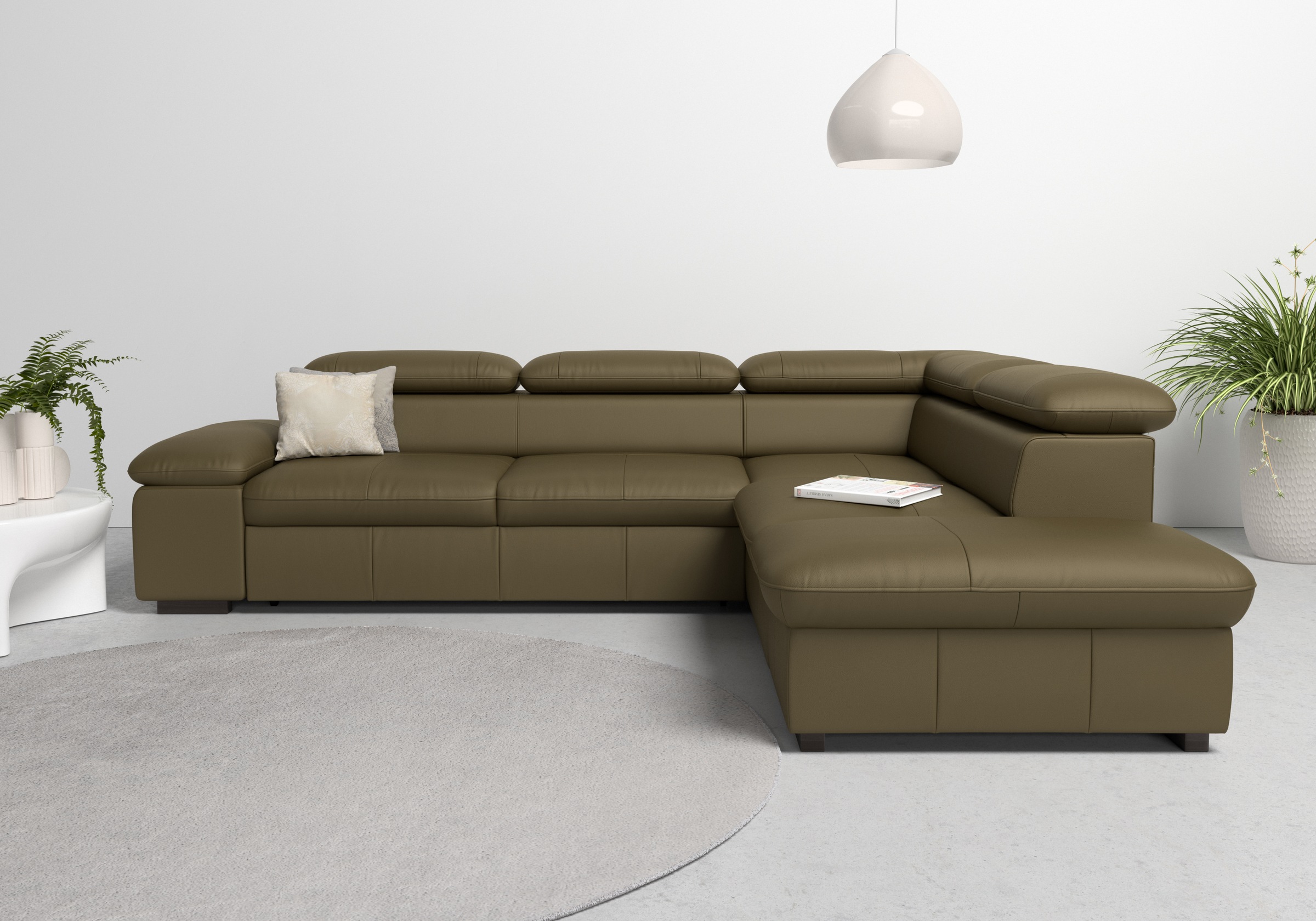 Home affaire Ecksofa »Alberto L-Form«, mit Kopfteilverstellung, wahlweise mit Bettfunktion