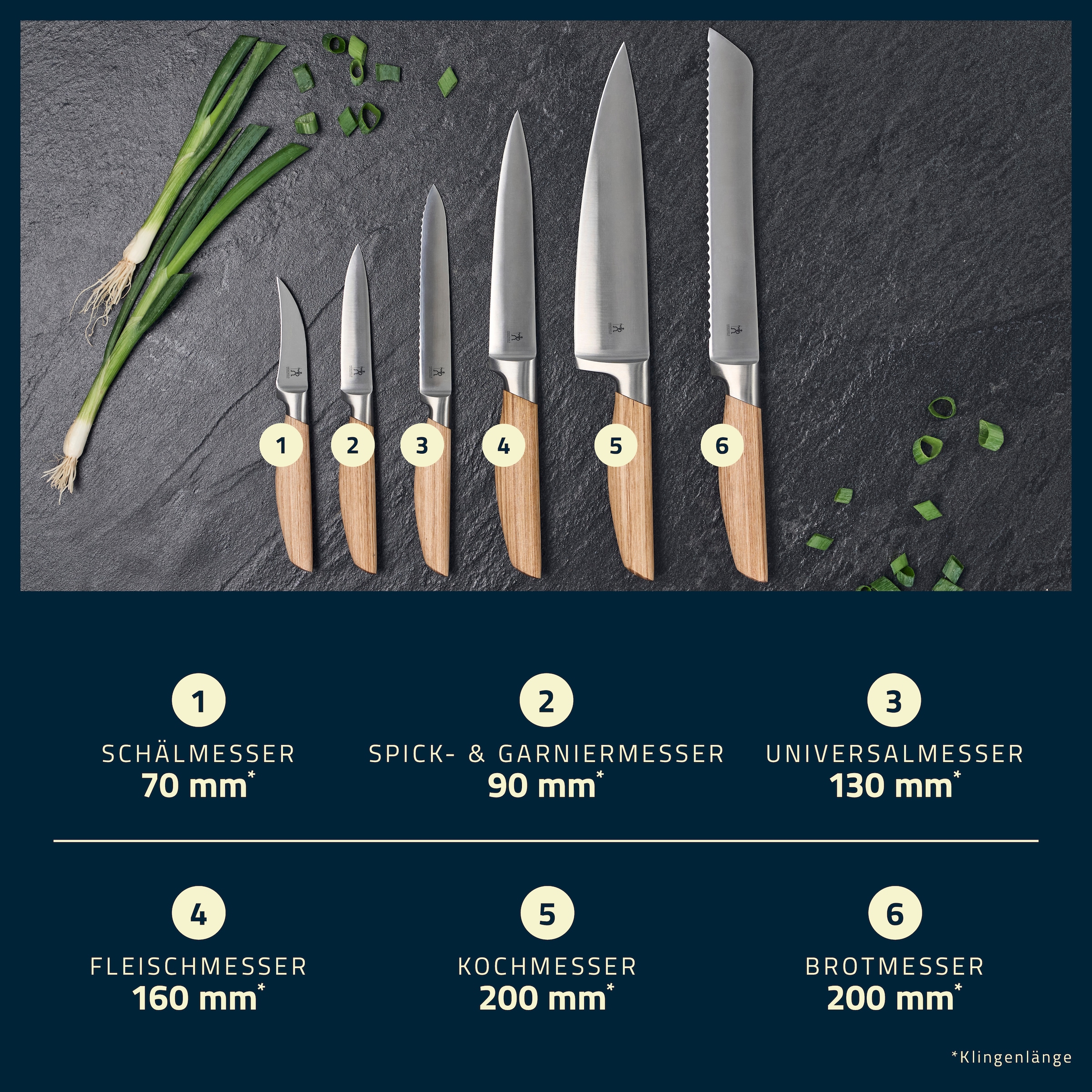 HENCKELS by ZWILLING Messerblock »Pakka« 7 Pakka-Holz-Griffe, Rostfreie Klingen